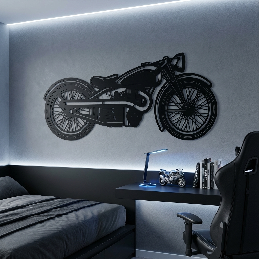 Retro Legend Motorcycle Metal Wall Art | Vintage Bike Wall Sculpture