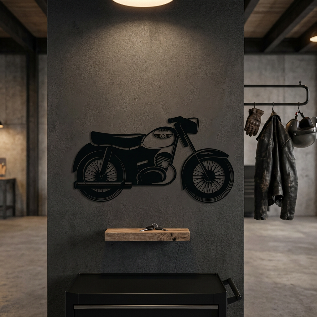 Classic Jawa Motorcycle Metal Wall Art | Vintage Wall Sculpture Decor