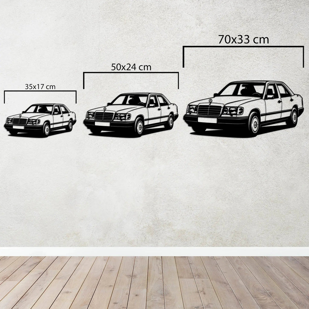 Mercedes-Benz 300E (W124) – Araba Metal Duvar Dekoru Laser Artique