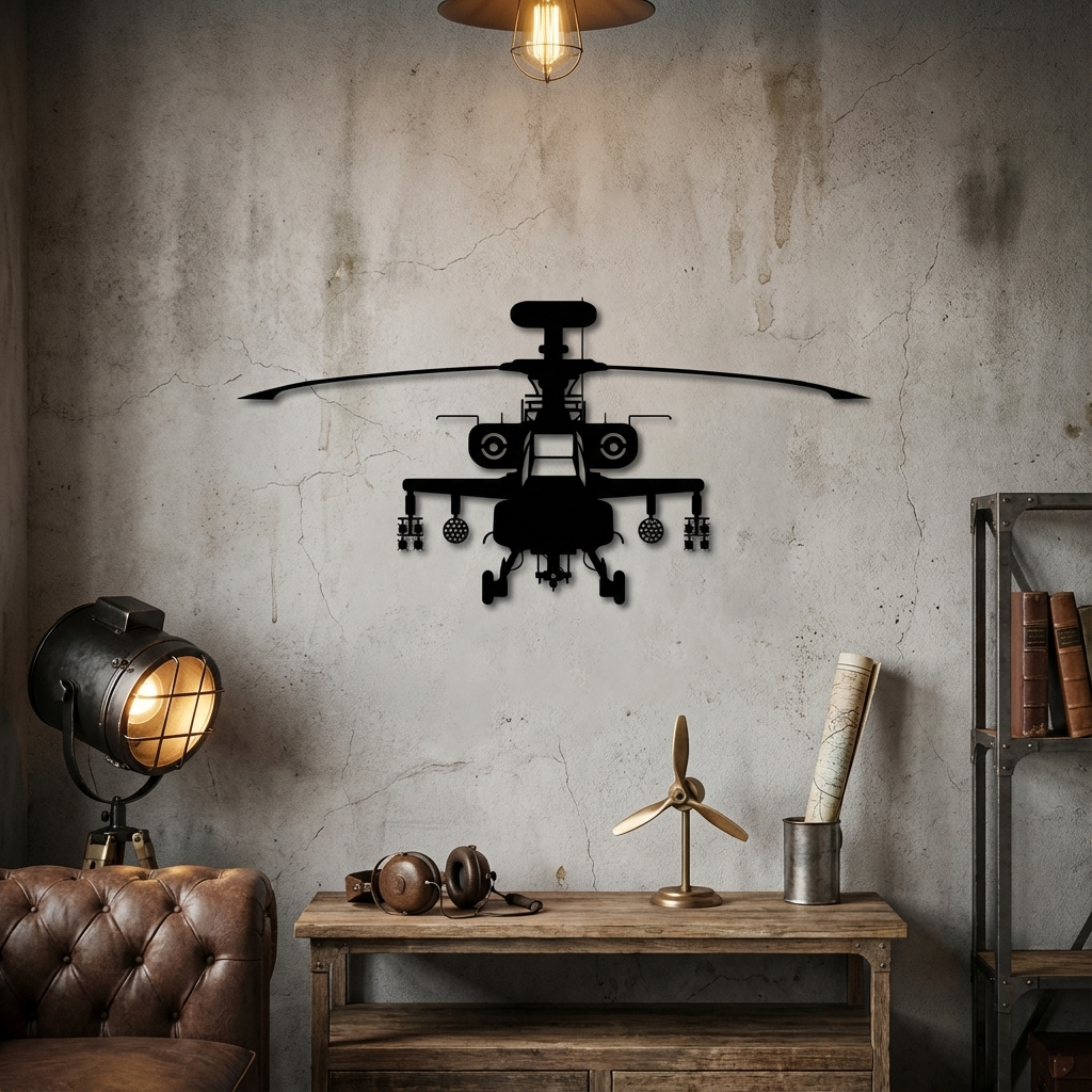 AH-64 Apache – Attack Helicopter Metal Wall Art
