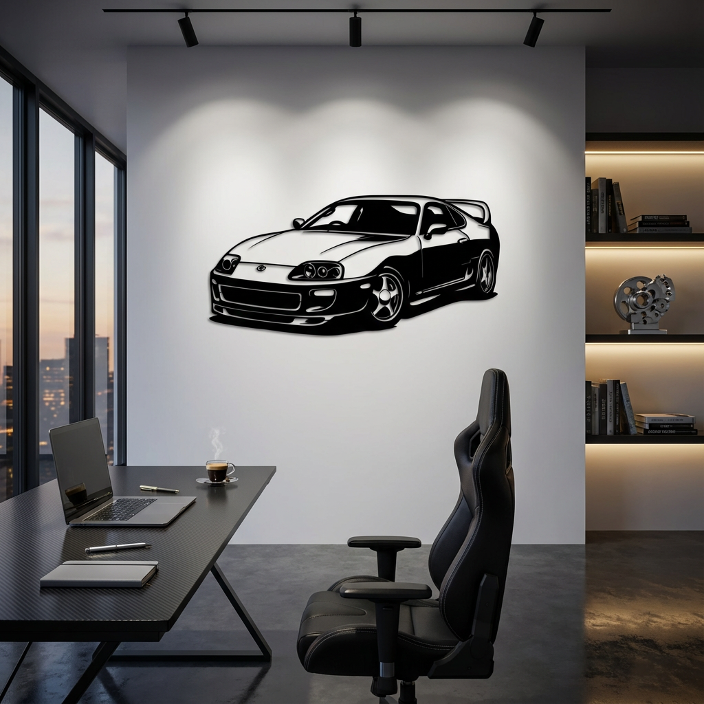 Toyota Supra MK4 Metal Wall Art | JDM Sports Car Decorative Sculpture