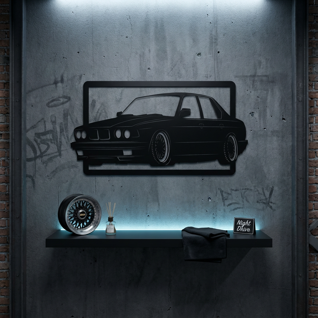 Classic BMW E30 Car Metal Wall Art | Vintage Automobile Sculpture