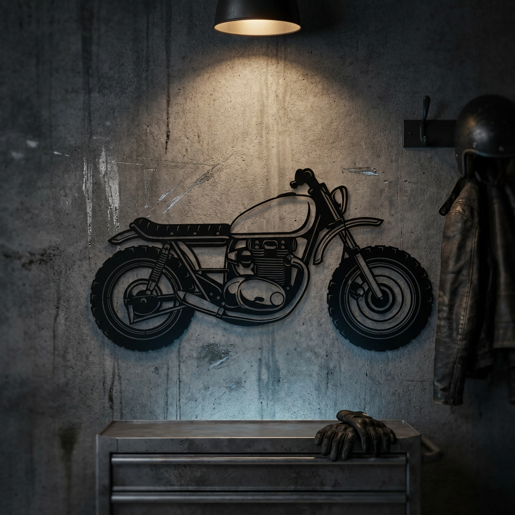 Motocross Passion Metal Wall Art | Motorcycle Decorative Wall Sculpture