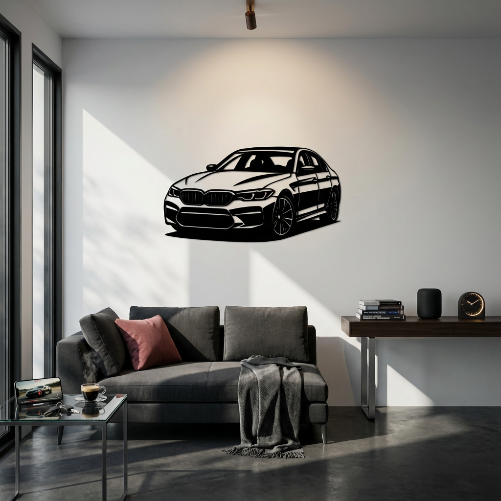 BMW M5 Metal Wall Art | Luxury Car Decorative Wall Sculpture