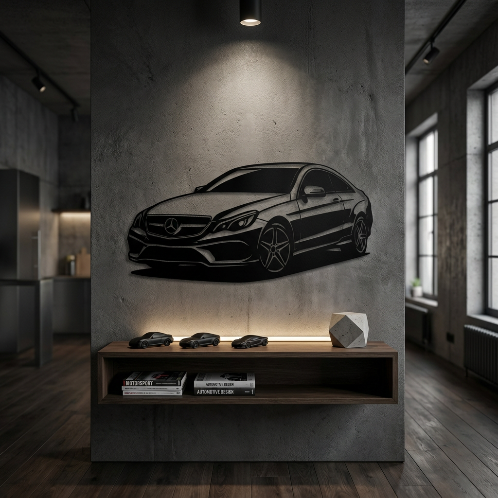 Mercedes-Benz E-Coupé Metal Wall Art | Luxury Car Decorative Sculpture