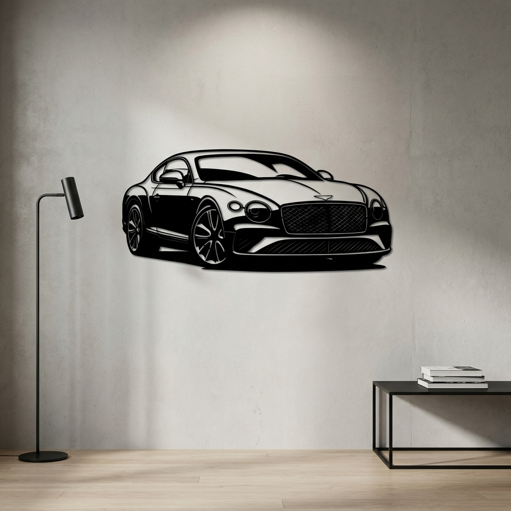 Bentley Continental GT Metal Wall Art | Luxury Car Decorative Sculpture