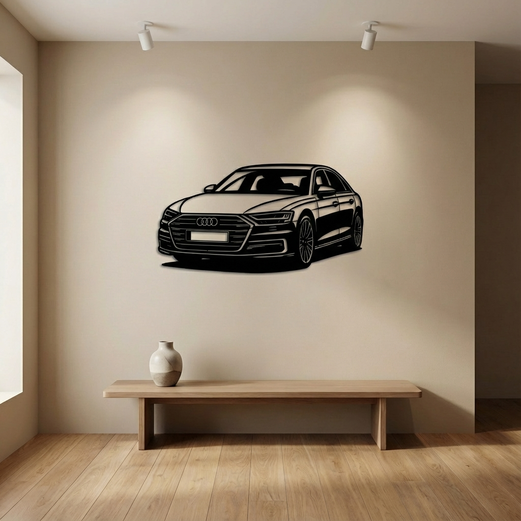 Audi A8 Metal Wall Art | Luxury Sedan Decorative Wall Sculpture