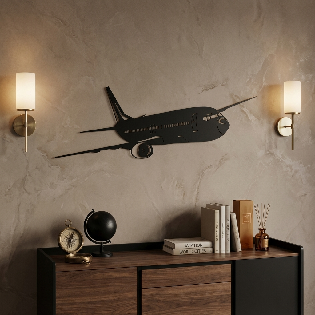 Boeing B737 Airplane Metal Wall Art | Aviation Decorative Sculpture