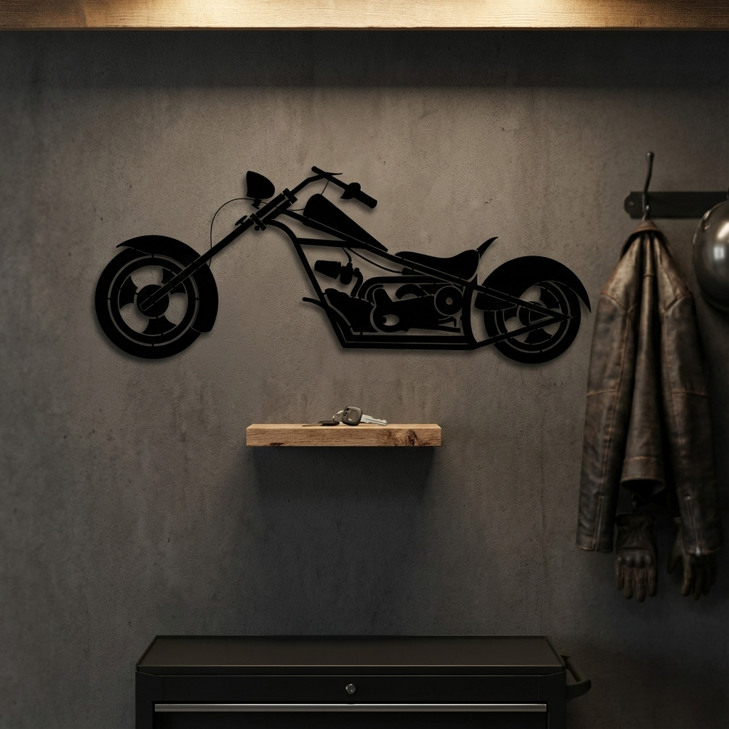 Chopper Legend Metal Motorcycle Wall Art | Decorative Biker Sculpture