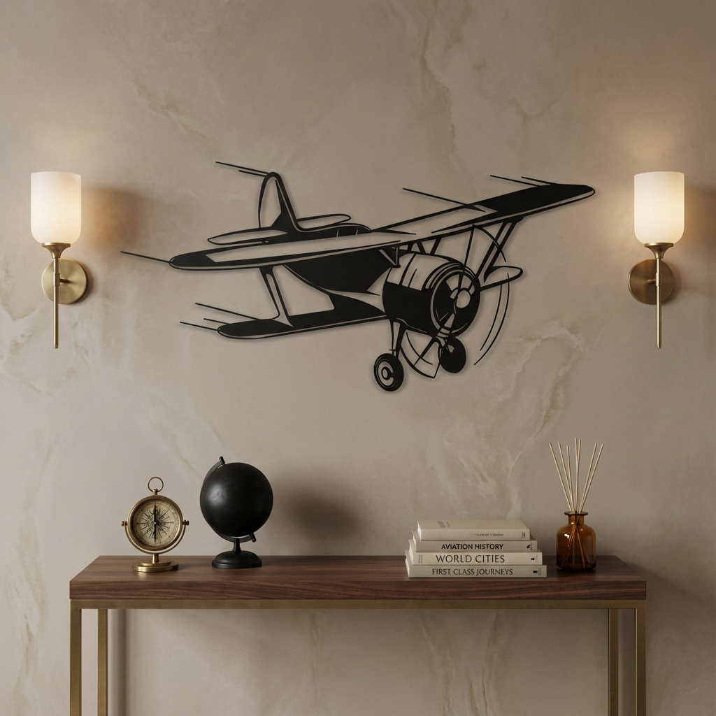Swift Wings Airplane Metal Wall Art | Aviation Decorative Sculpture
