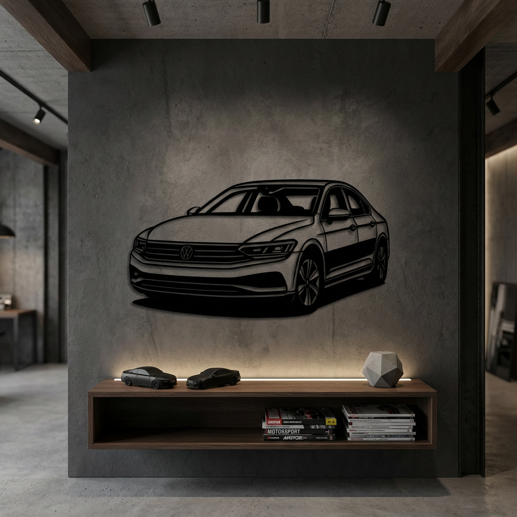 Volkswagen Passat Metal Wall Art | Classic Car Decorative Sculpture