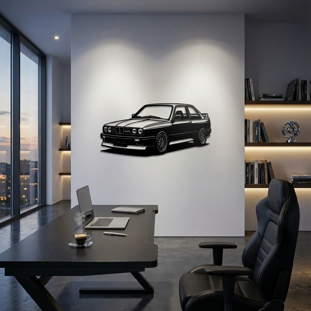 BMW E30 M3 Metal Wall Art | Classic JDM Car Decorative Sculpture
