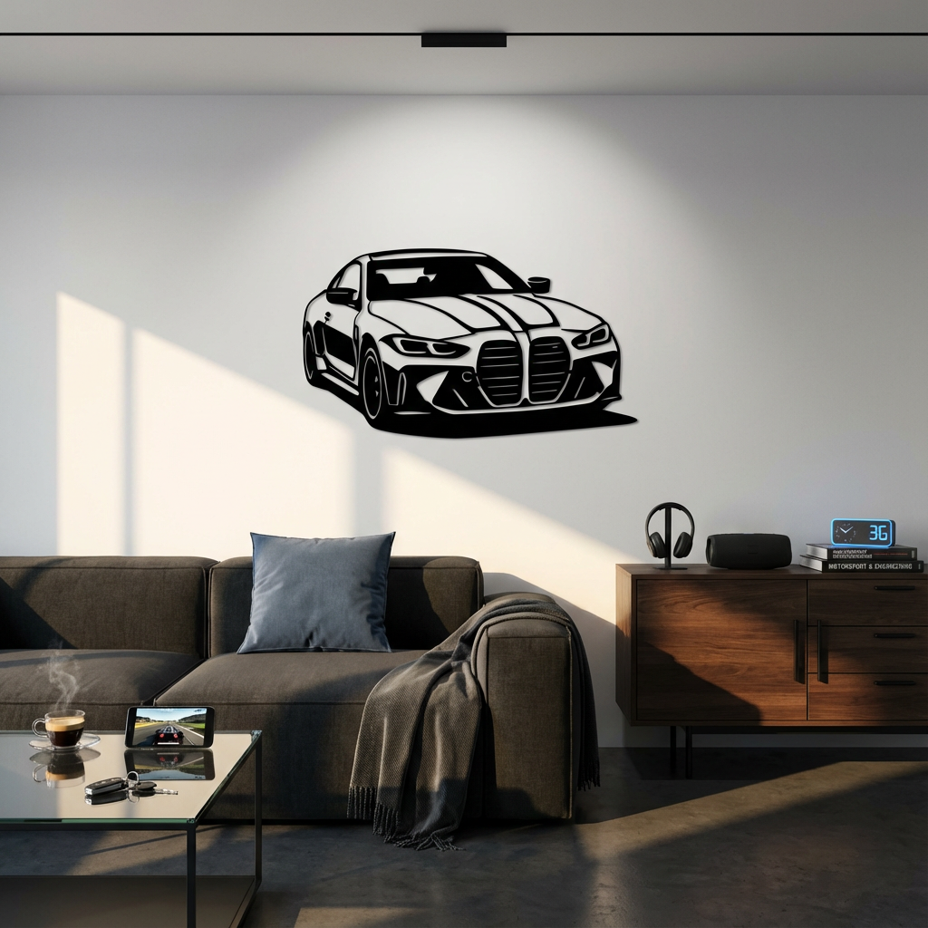 BMW M4 Metal Wall Art | Performance Car Decorative Wall Sculpture