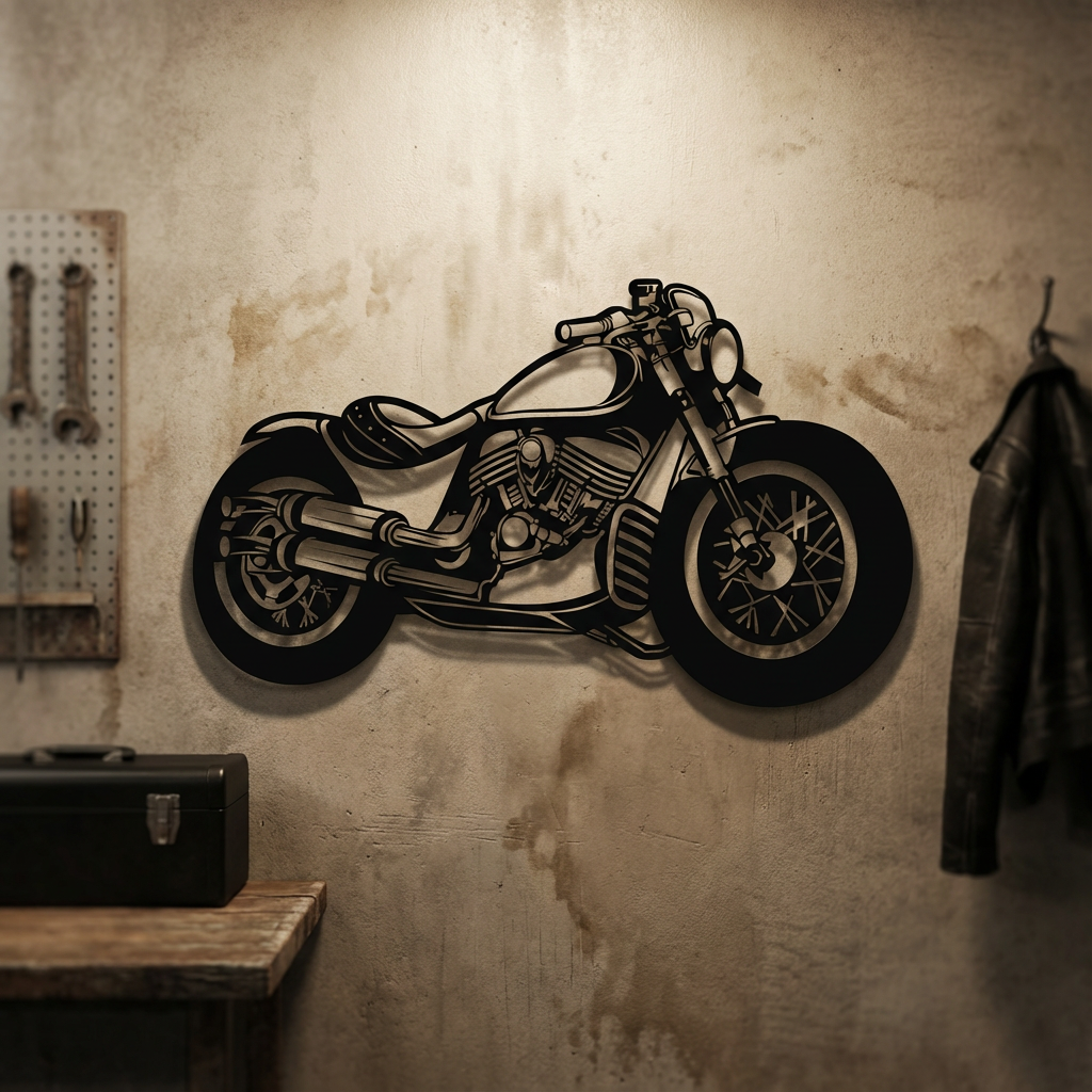 Chopper Spirit Metal Wall Art | Motorcycle Decorative Wall Sculpture