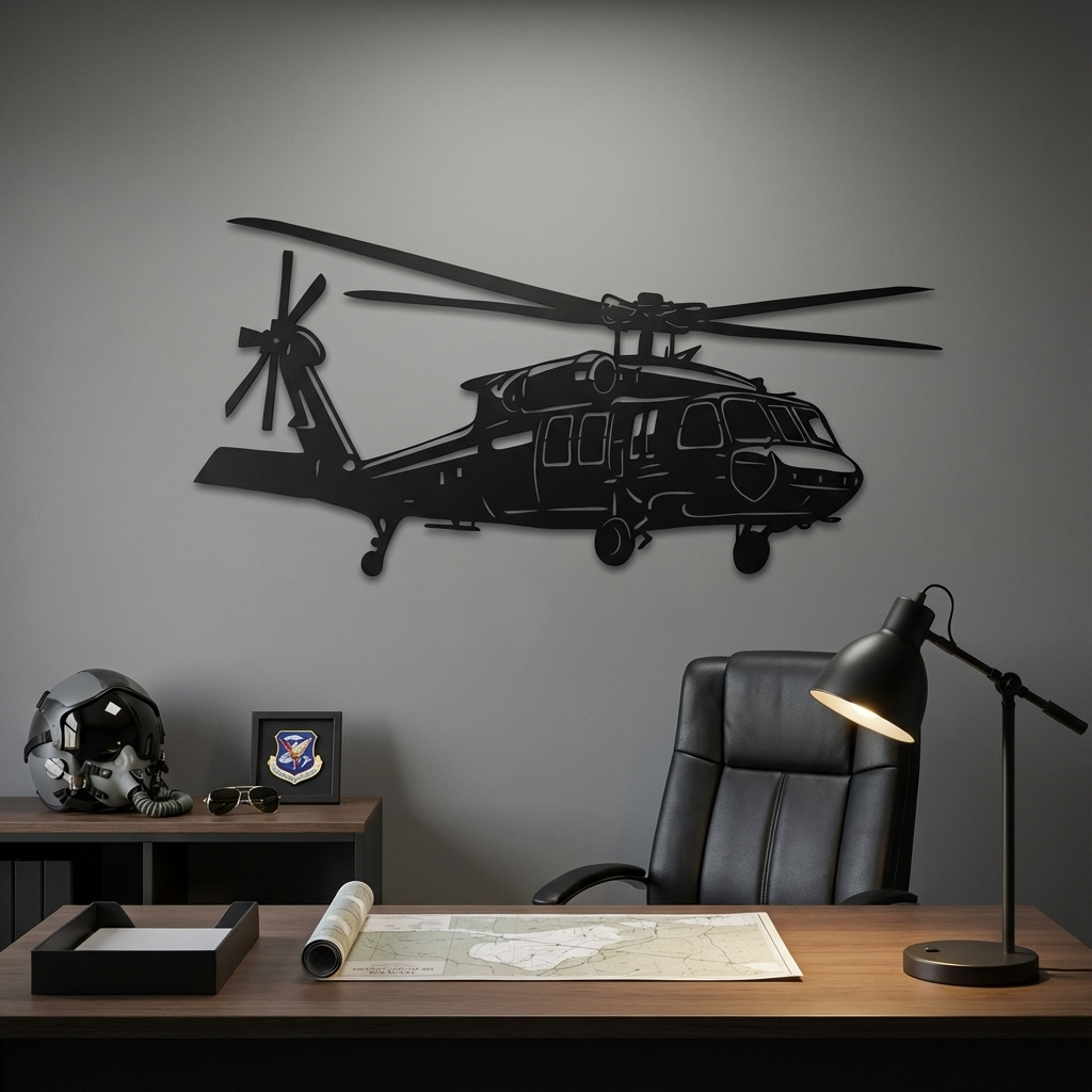 UH-60 Black Hawk Metal Wall Art | Aviation Flight Edition Decor