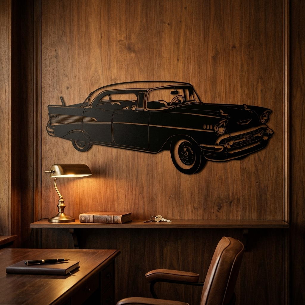 Retro Classic Car Metal Wall Art | Vintage Automobile Sculpture Decor