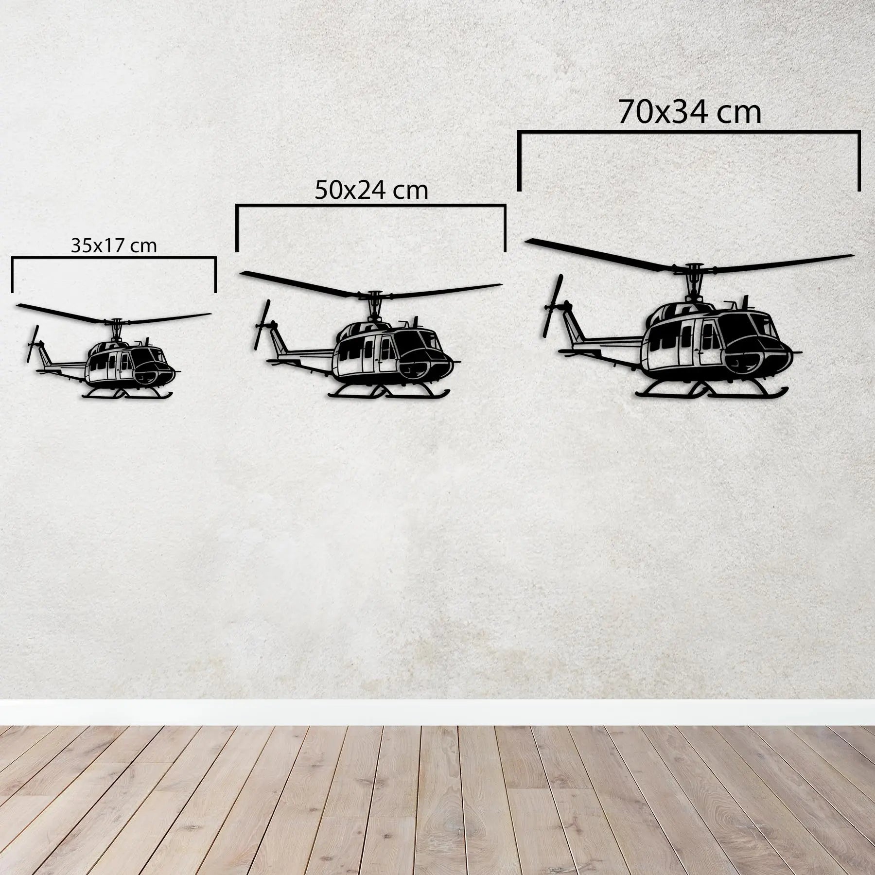 AB-212 Helikopter Metal Duvar Dekoru Laser Artique