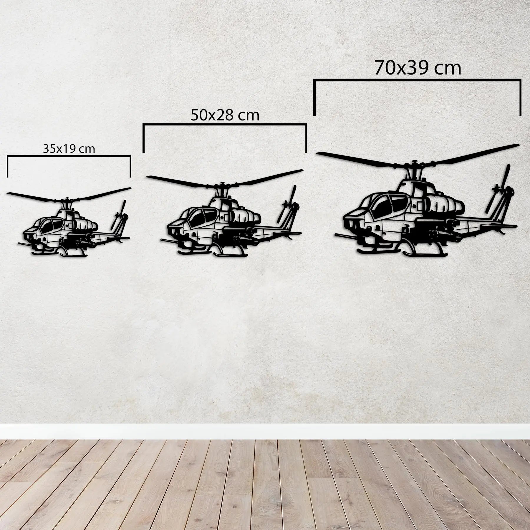 AH-1W Super Cobra Helikopter Metal Duvar Dekoru Laser Artique