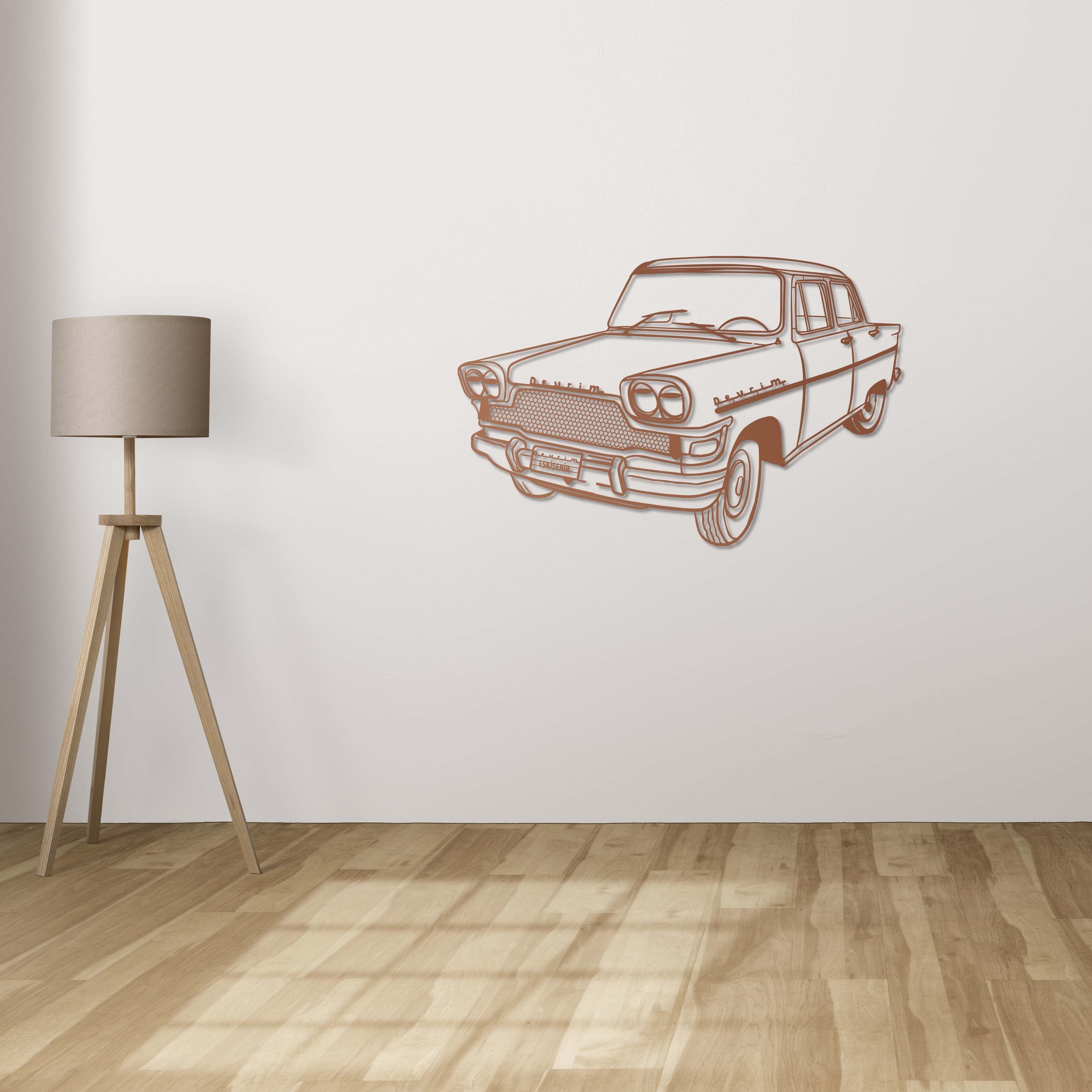 Devrim Car Metal Wall Art | Classic Turkish Automobile Sculpture Decor