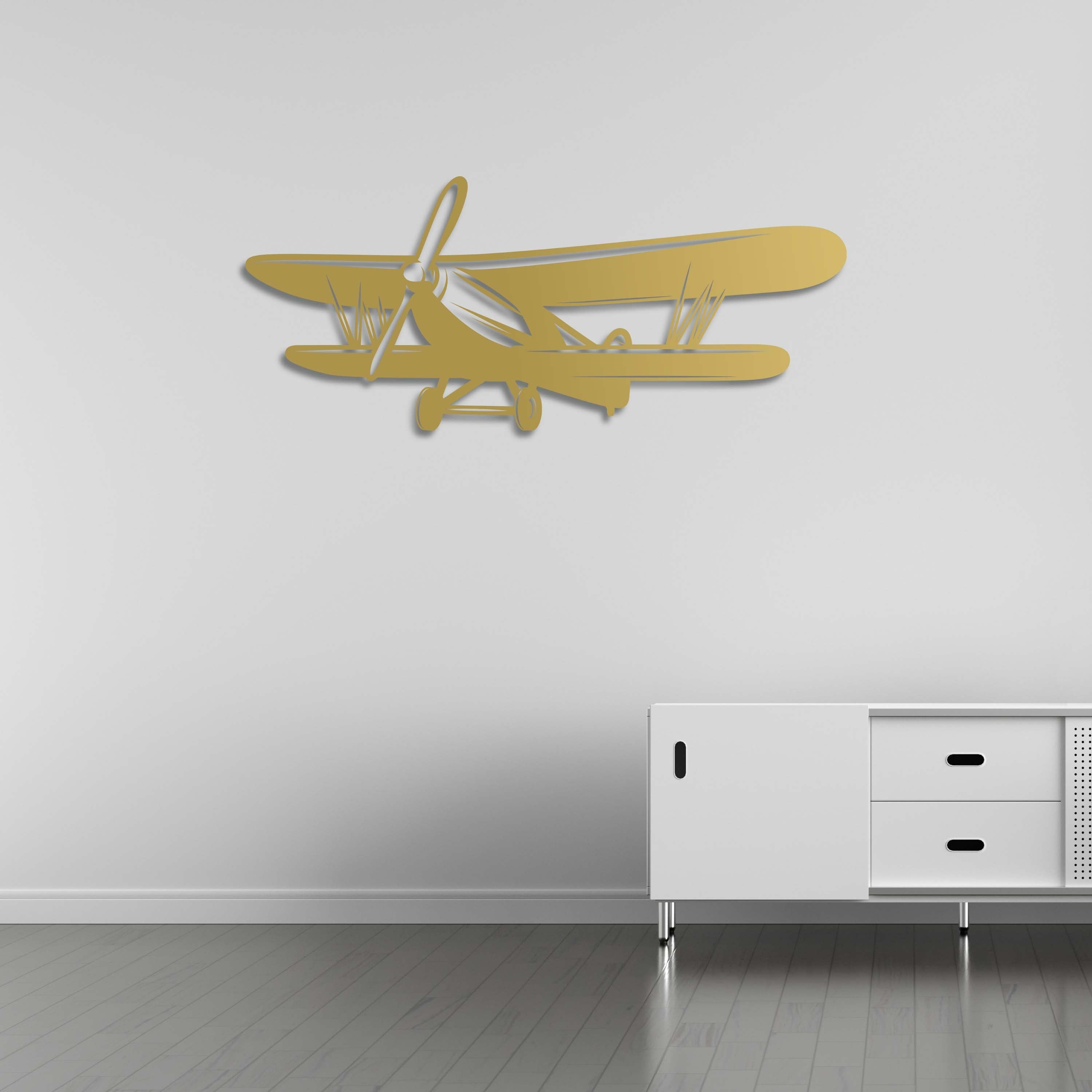 Classic Propeller Airplane Metal Wall Art | Vintage Aviation Decor