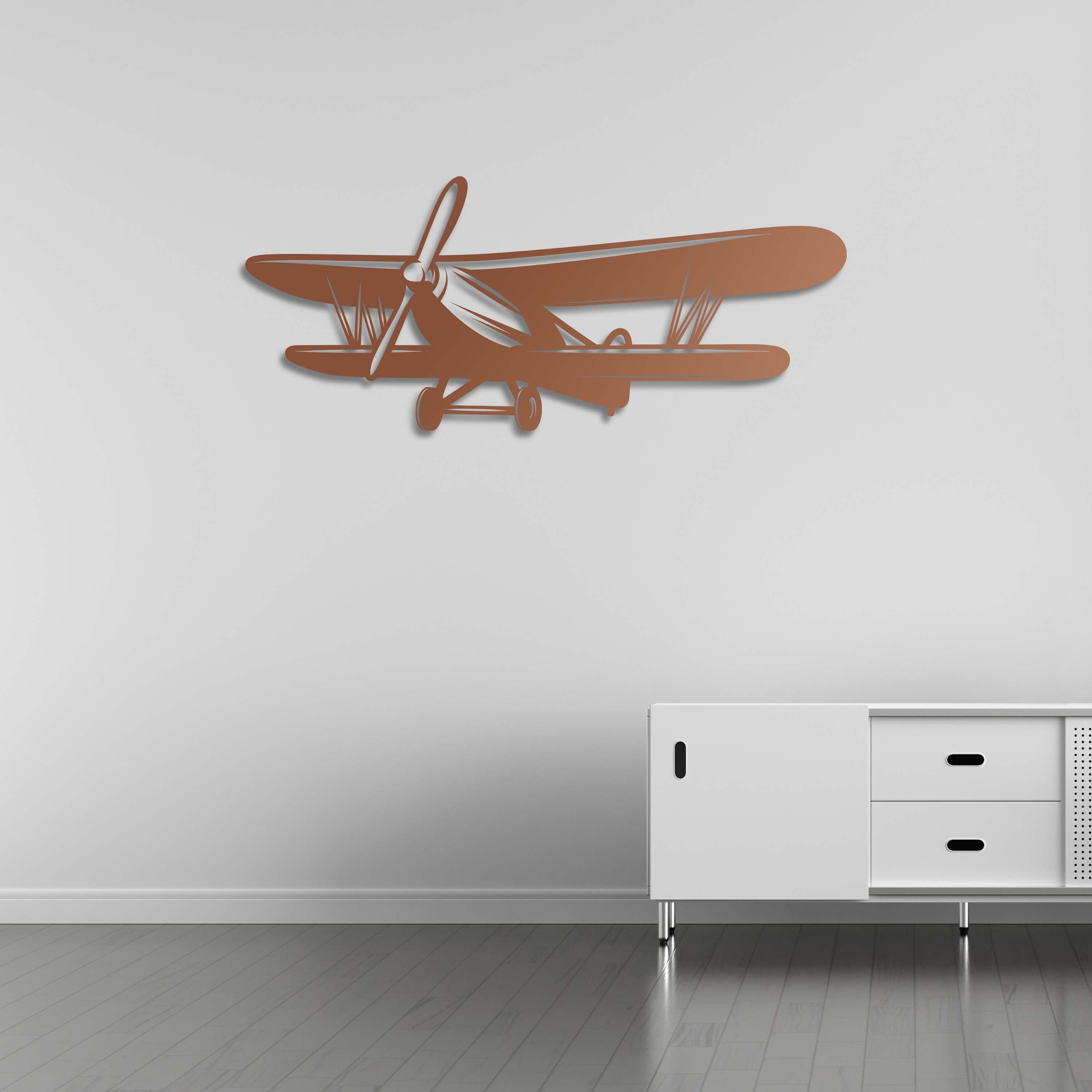 Classic Propeller Airplane Metal Wall Art | Vintage Aviation Decor