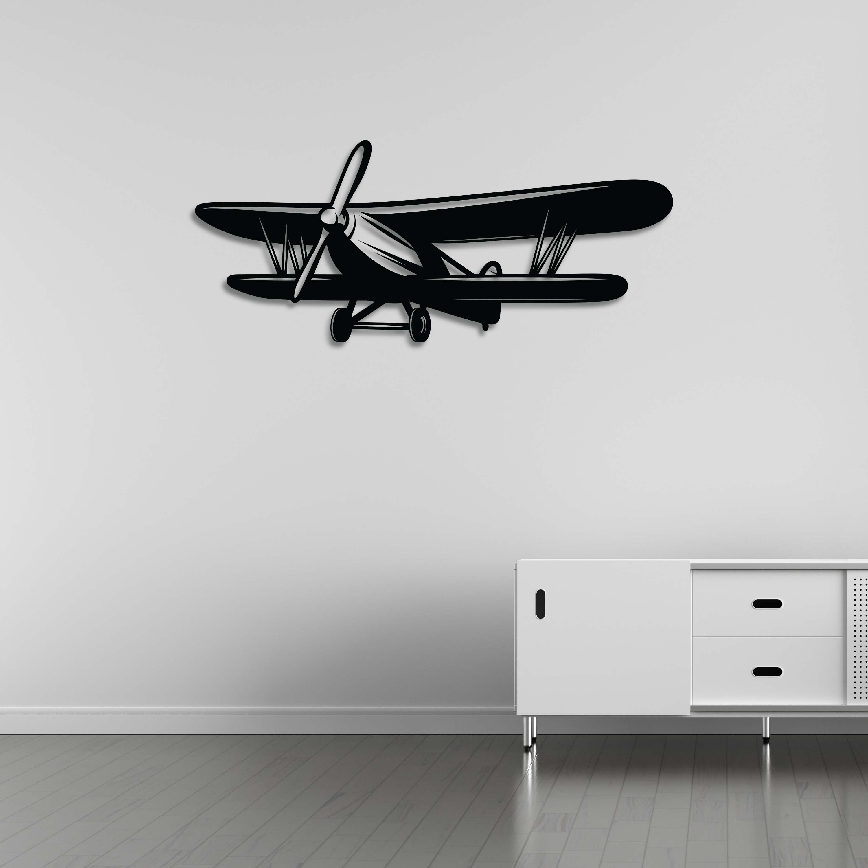 Classic Propeller Airplane Metal Wall Art | Vintage Aviation Decor