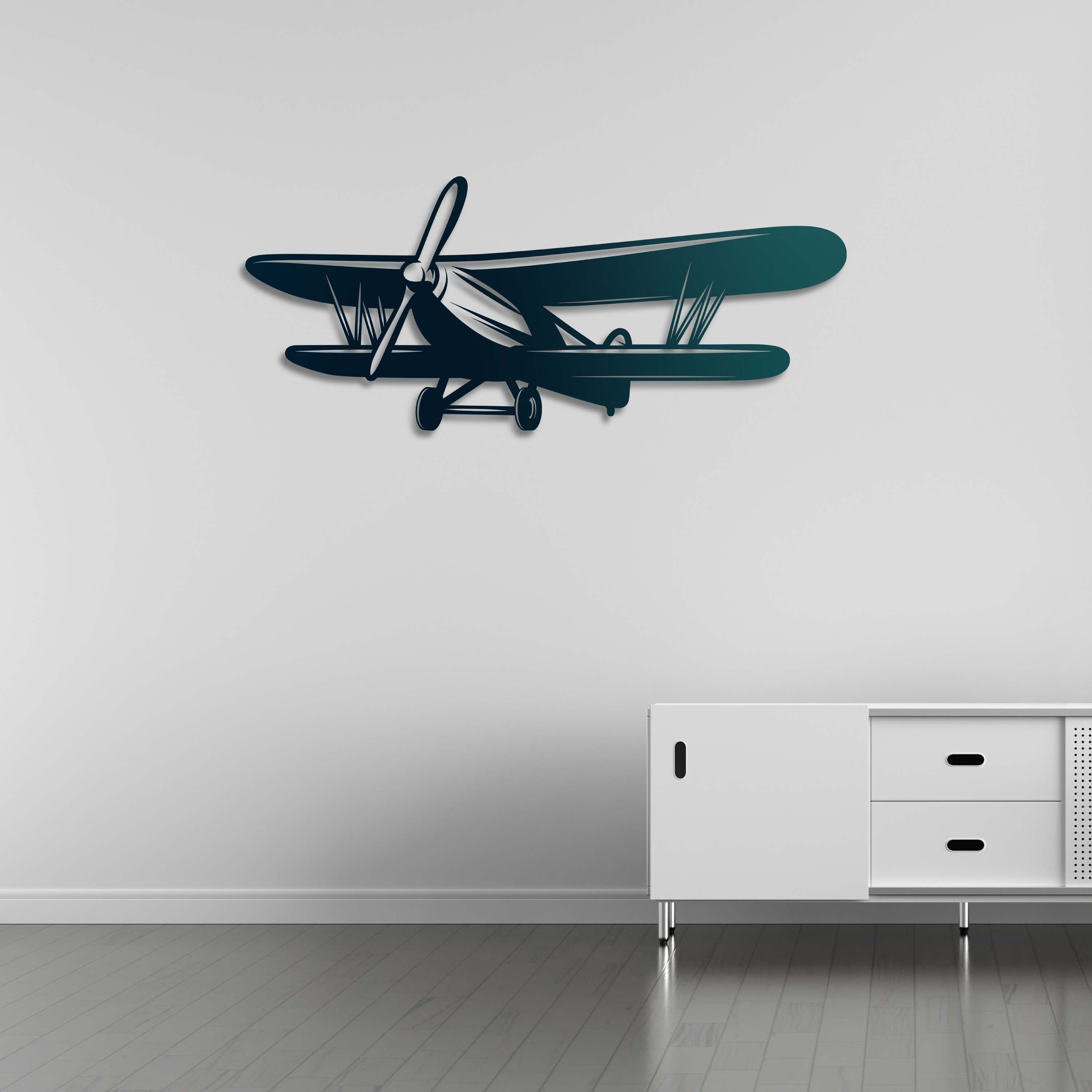 Classic Propeller Airplane Metal Wall Art | Vintage Aviation Decor