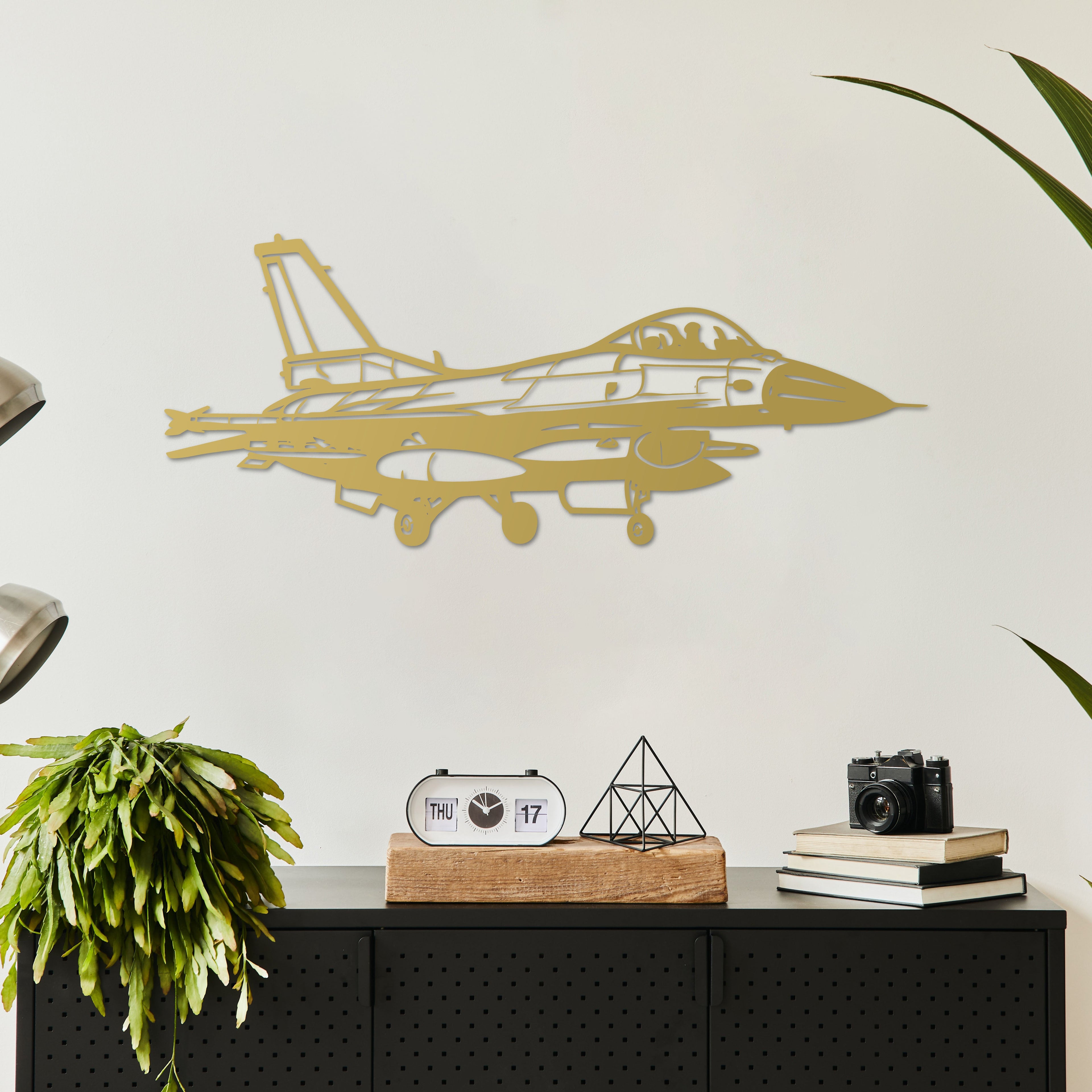 F-16 Fighting Falcon Metal Wall Art | Aviation Jet Sculpture Decor