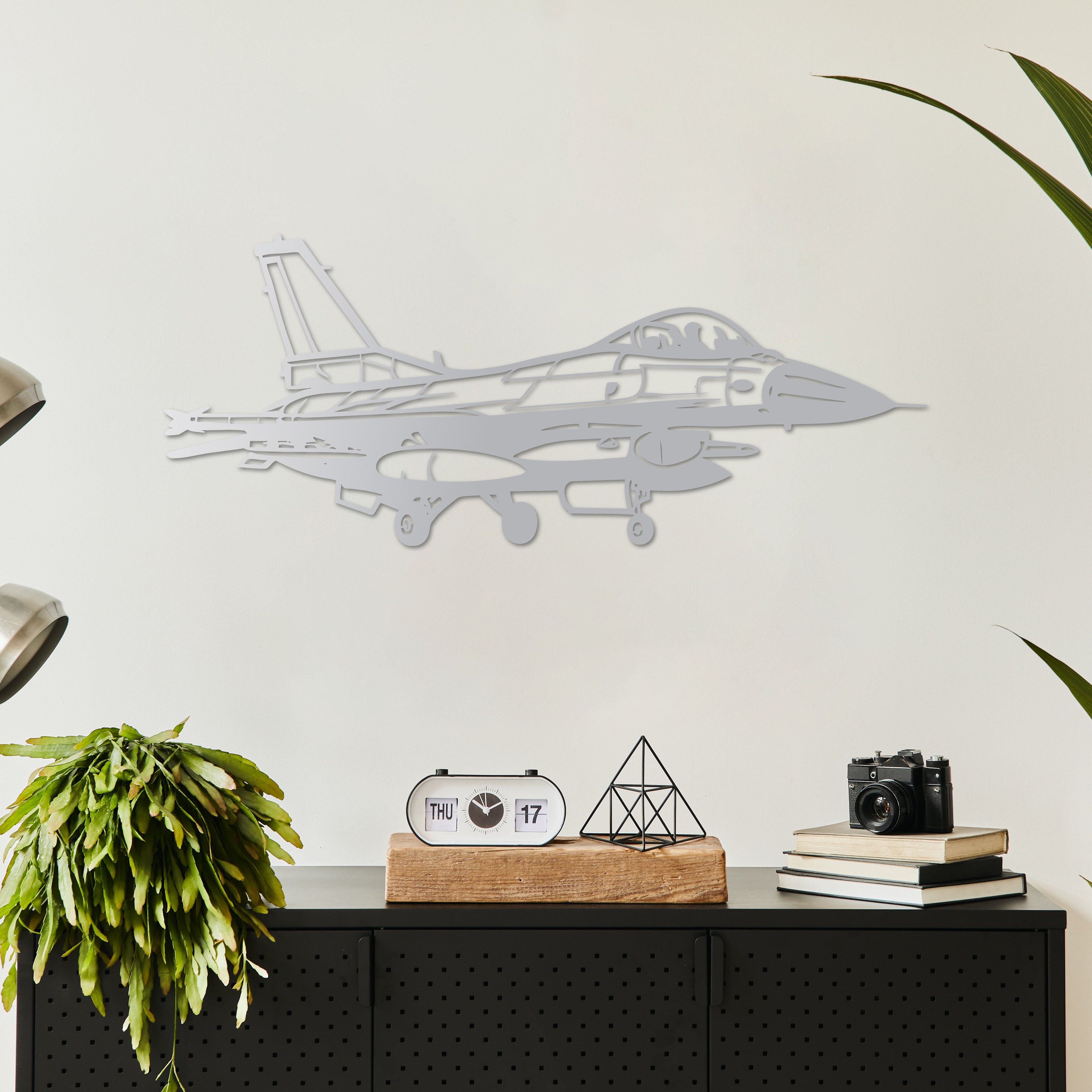 F-16 Fighting Falcon Metal Wall Art | Aviation Jet Sculpture Decor