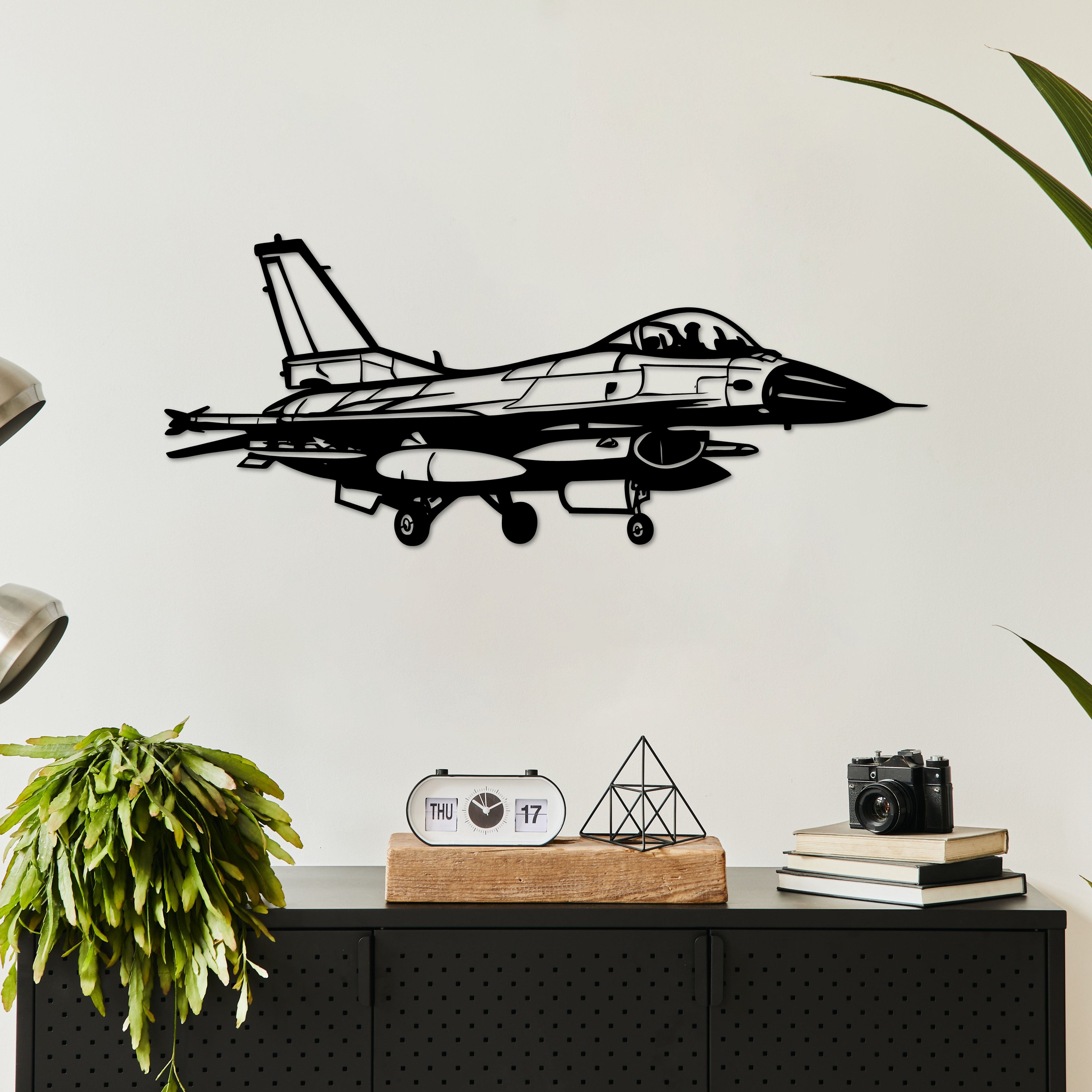 F-16 Fighting Falcon Metal Wall Art | Aviation Jet Sculpture Decor