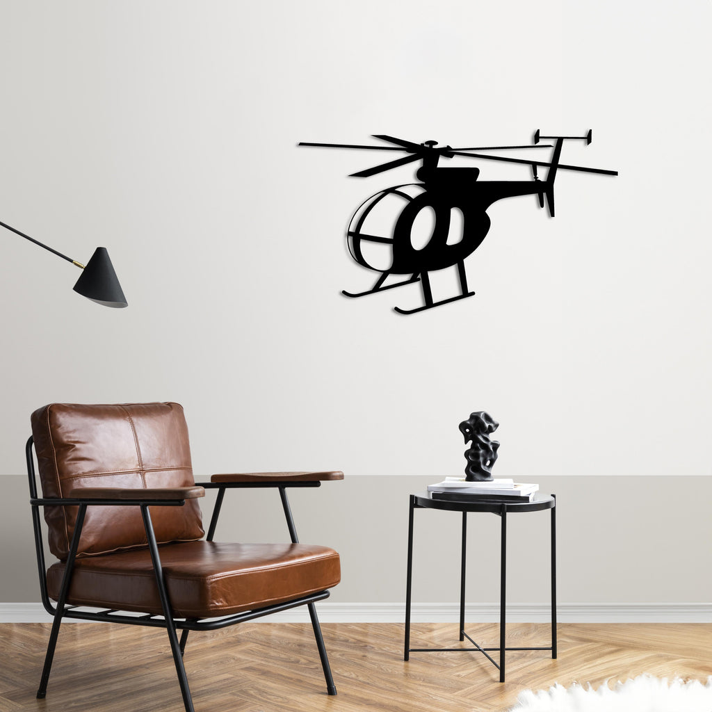 MD 500 Little Bird – Light Attack Helicopter Metal Wall Art