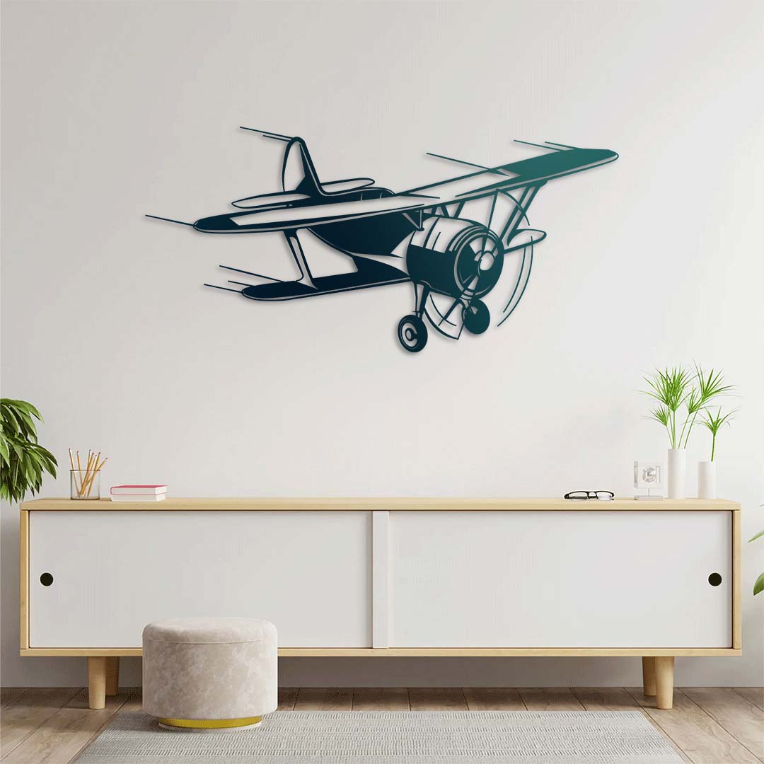 Swift Wings Airplane Metal Wall Art | Aviation Decorative Sculpture