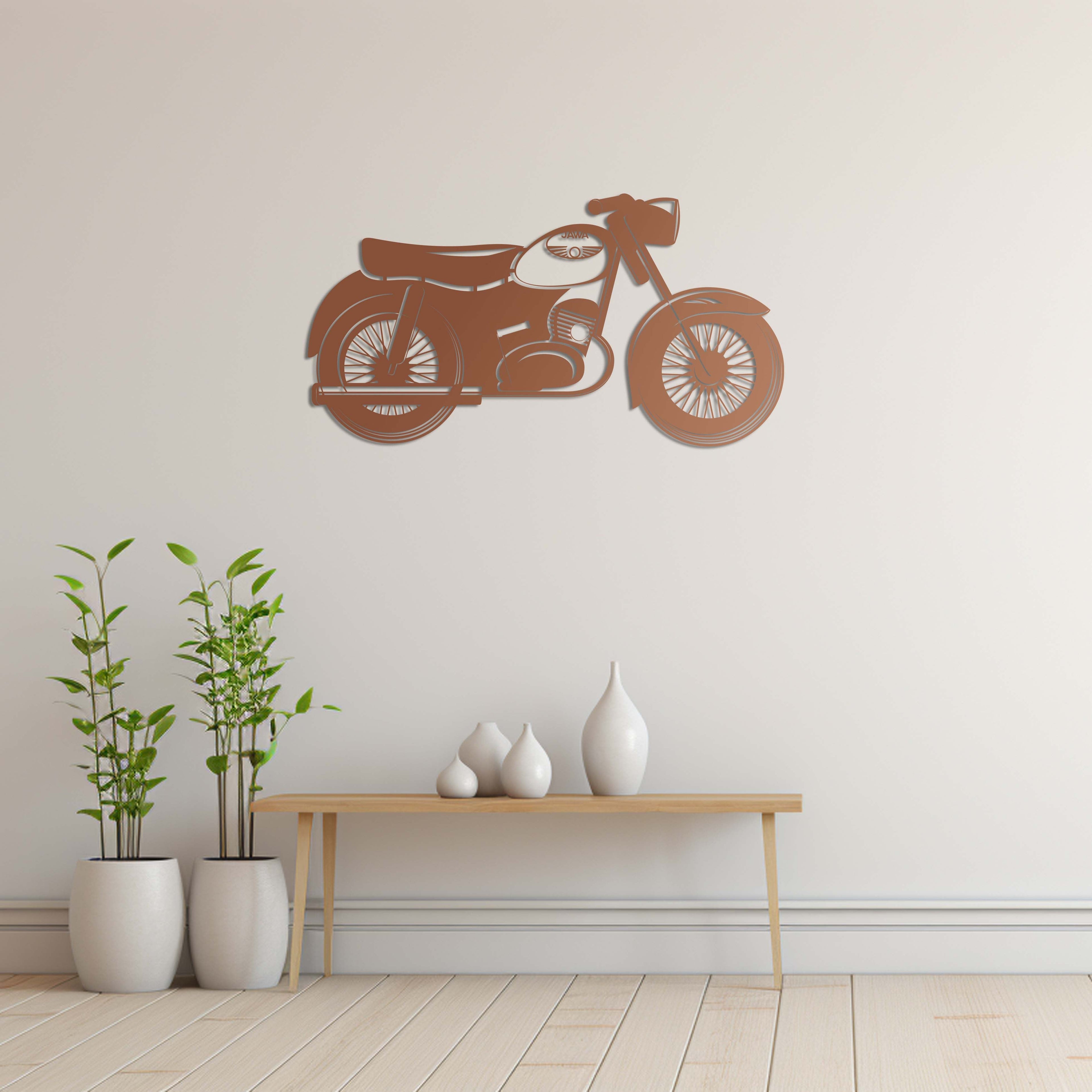 Classic Jawa Motorcycle Metal Wall Art | Vintage Wall Sculpture Decor
