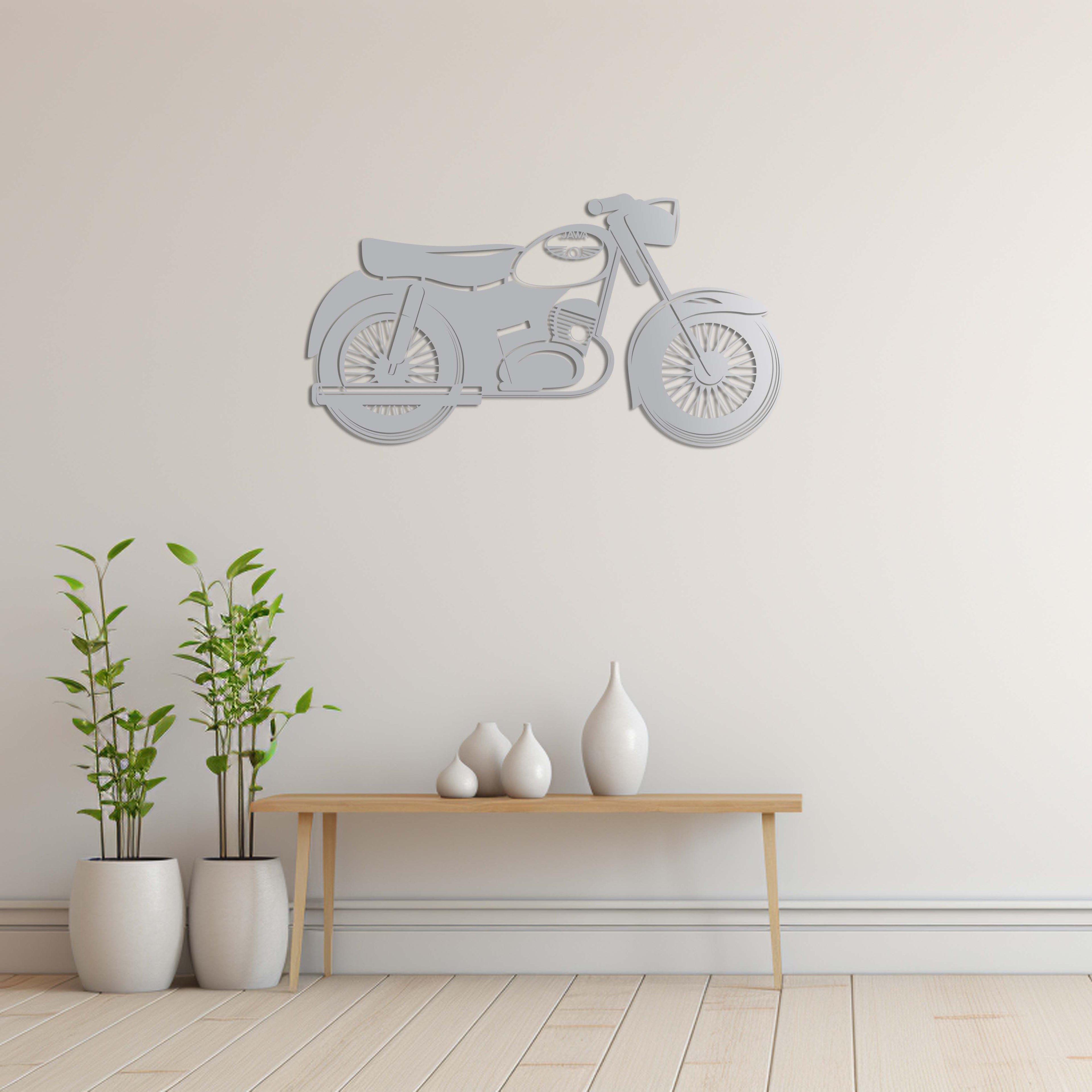 Classic Jawa Motorcycle Metal Wall Art | Vintage Wall Sculpture Decor