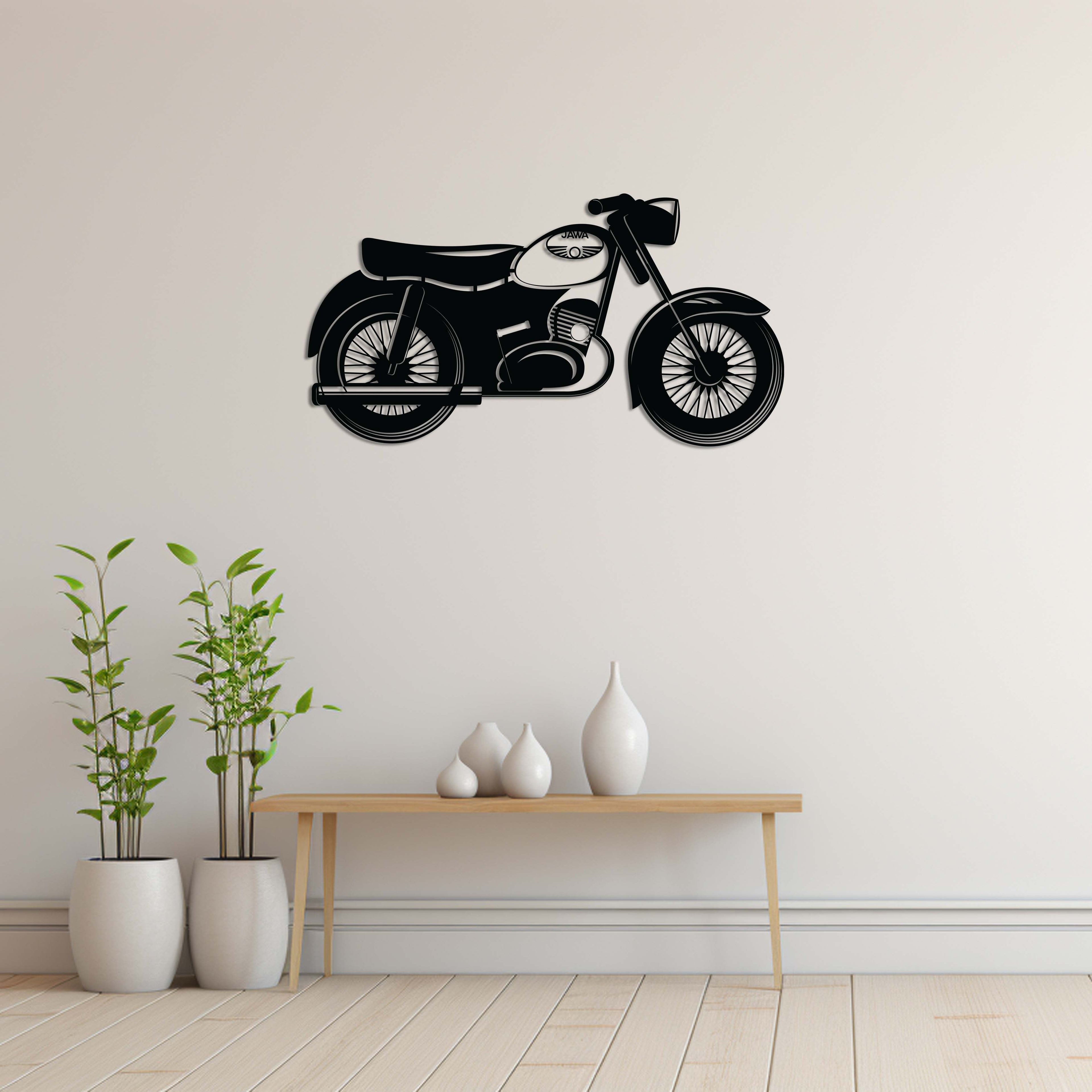 Classic Jawa Motorcycle Metal Wall Art | Vintage Wall Sculpture Decor