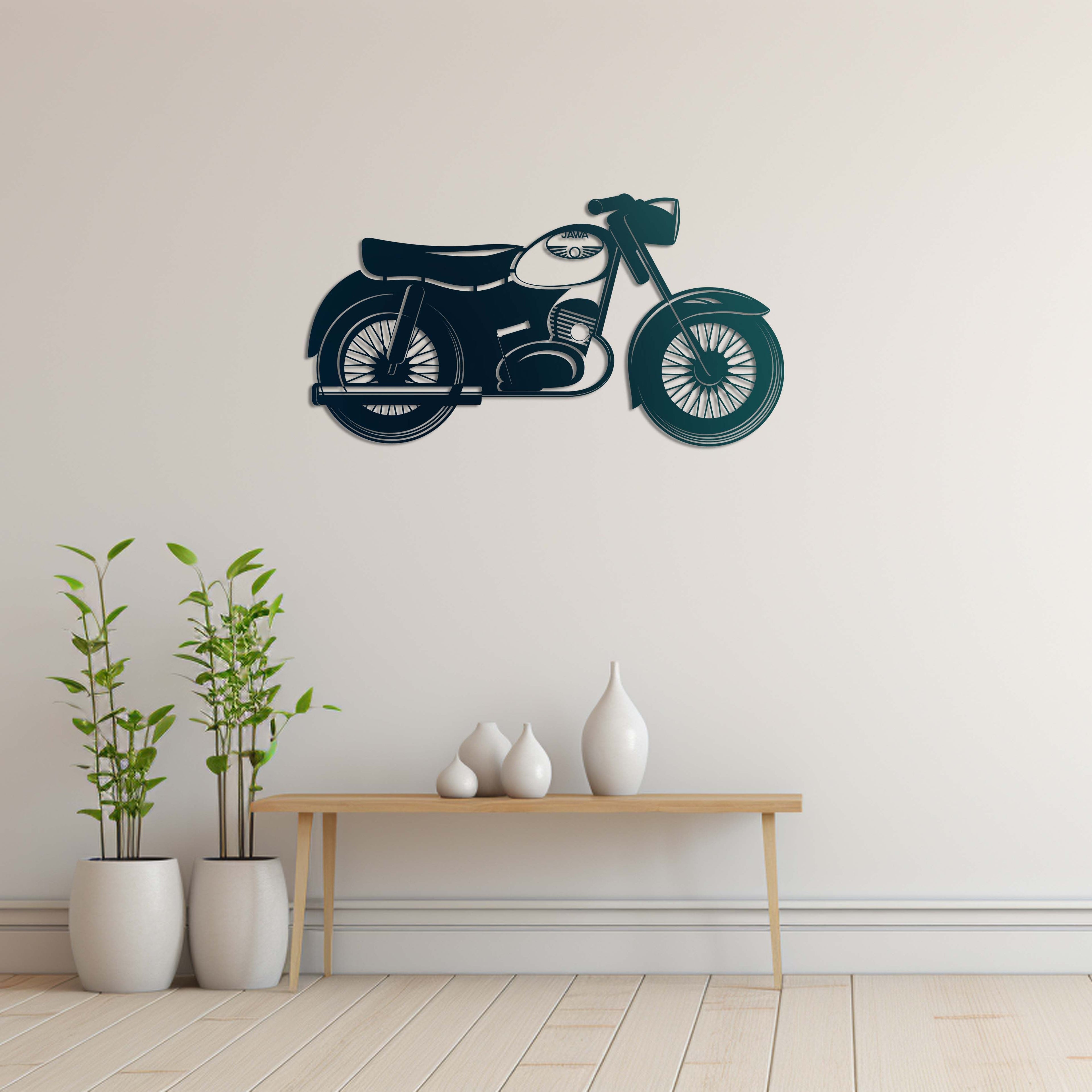 Classic Jawa Motorcycle Metal Wall Art | Vintage Wall Sculpture Decor