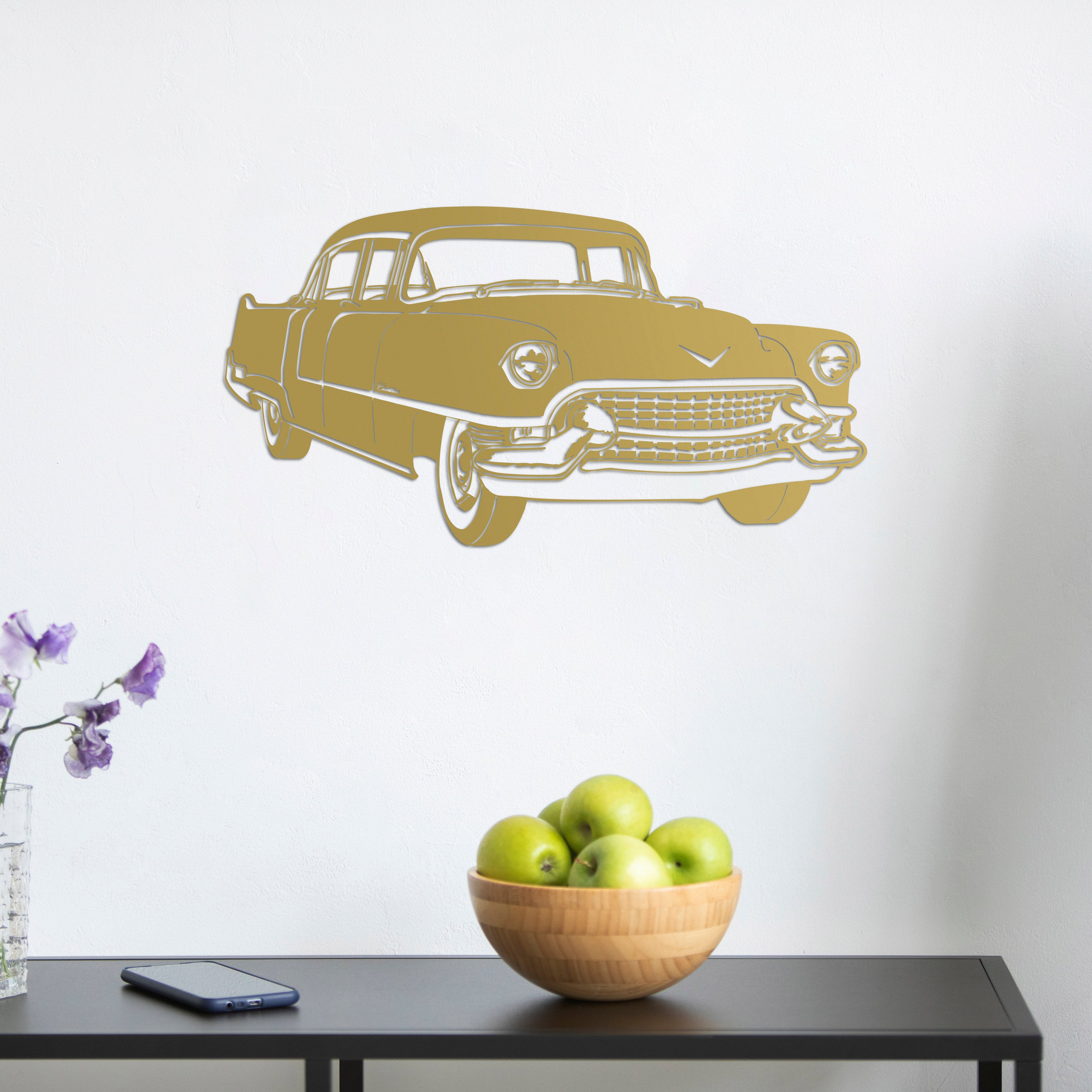 Classic Cadillac Car Metal Wall Art | Vintage Automobile Sculpture