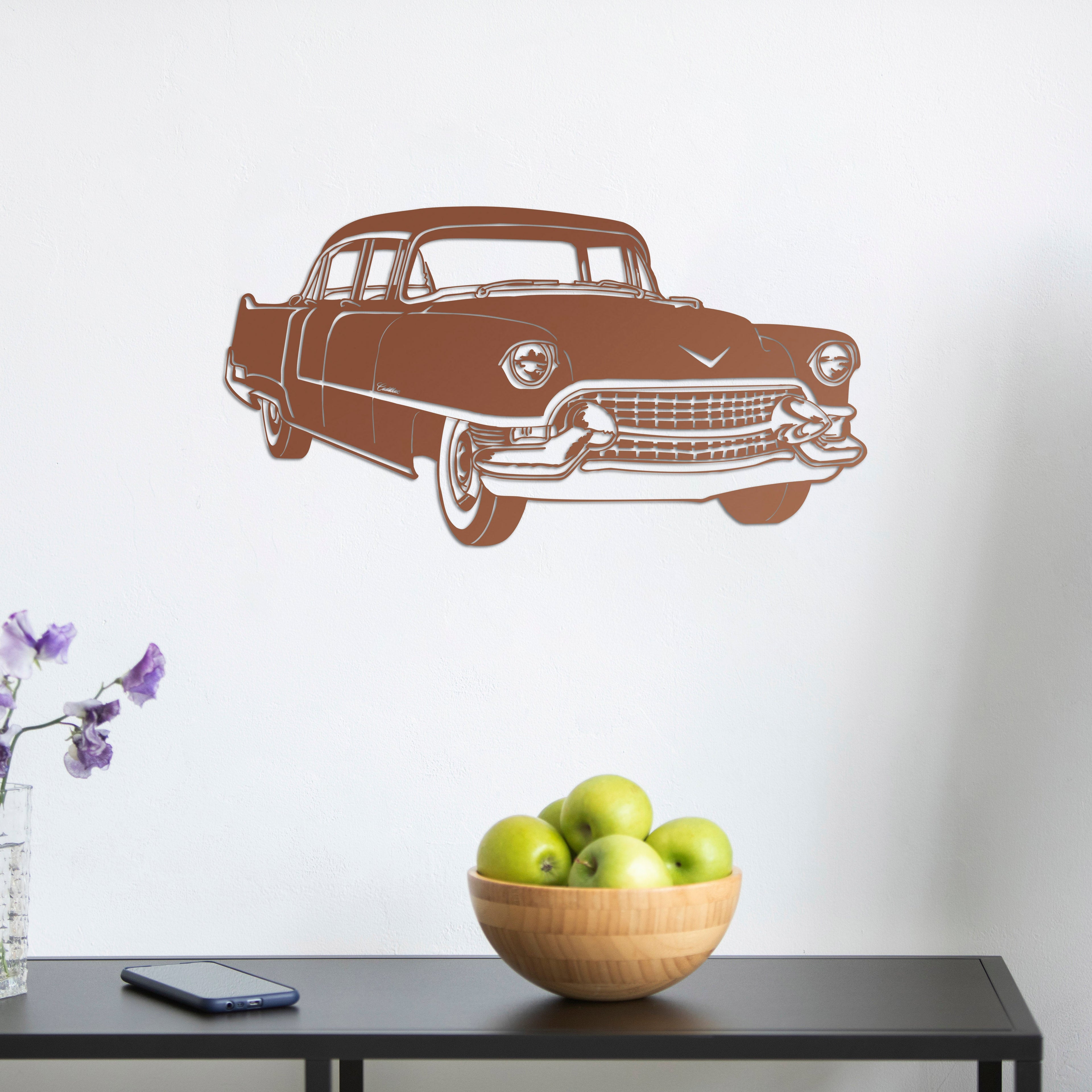 Classic Cadillac Car Metal Wall Art | Vintage Automobile Sculpture