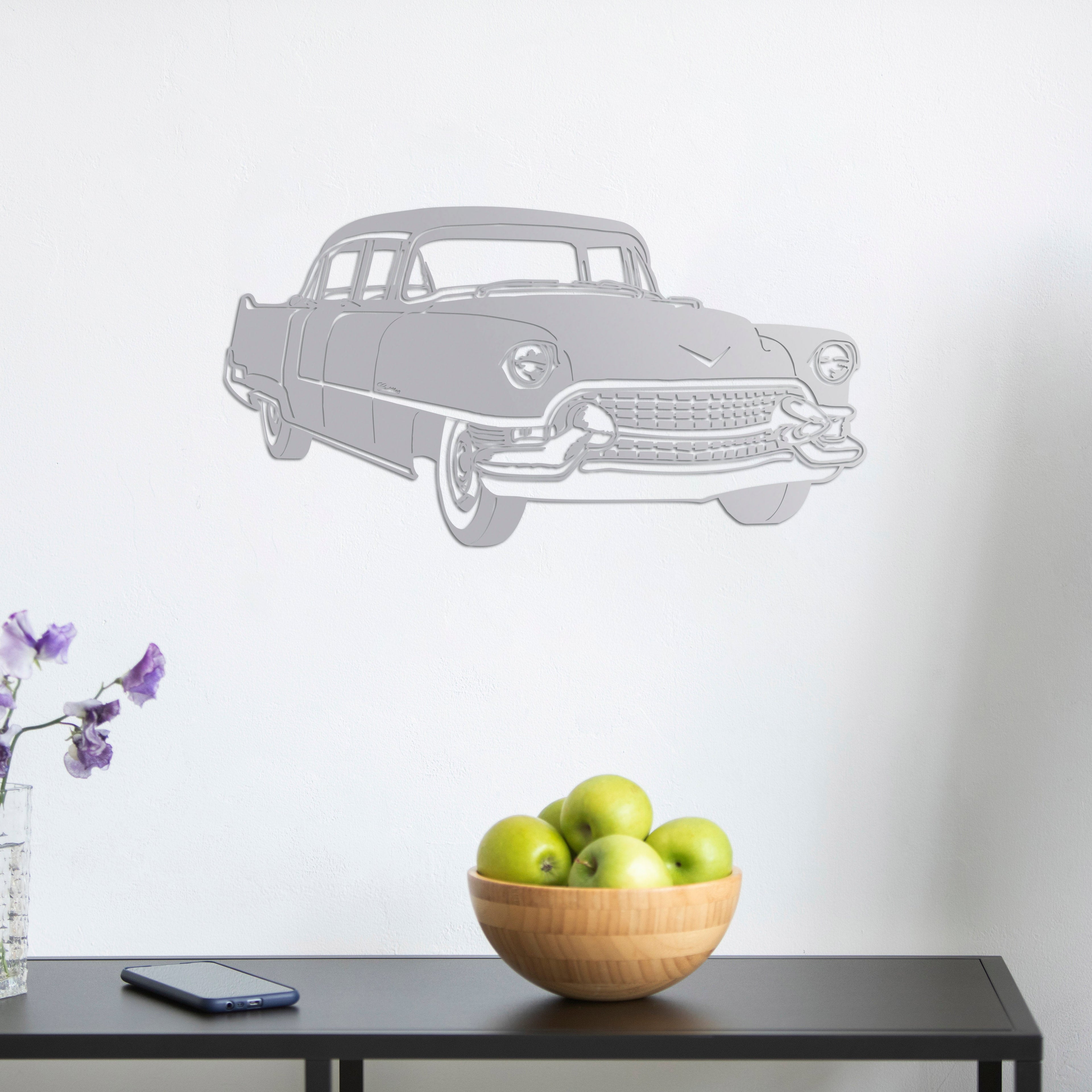 Classic Cadillac Car Metal Wall Art | Vintage Automobile Sculpture