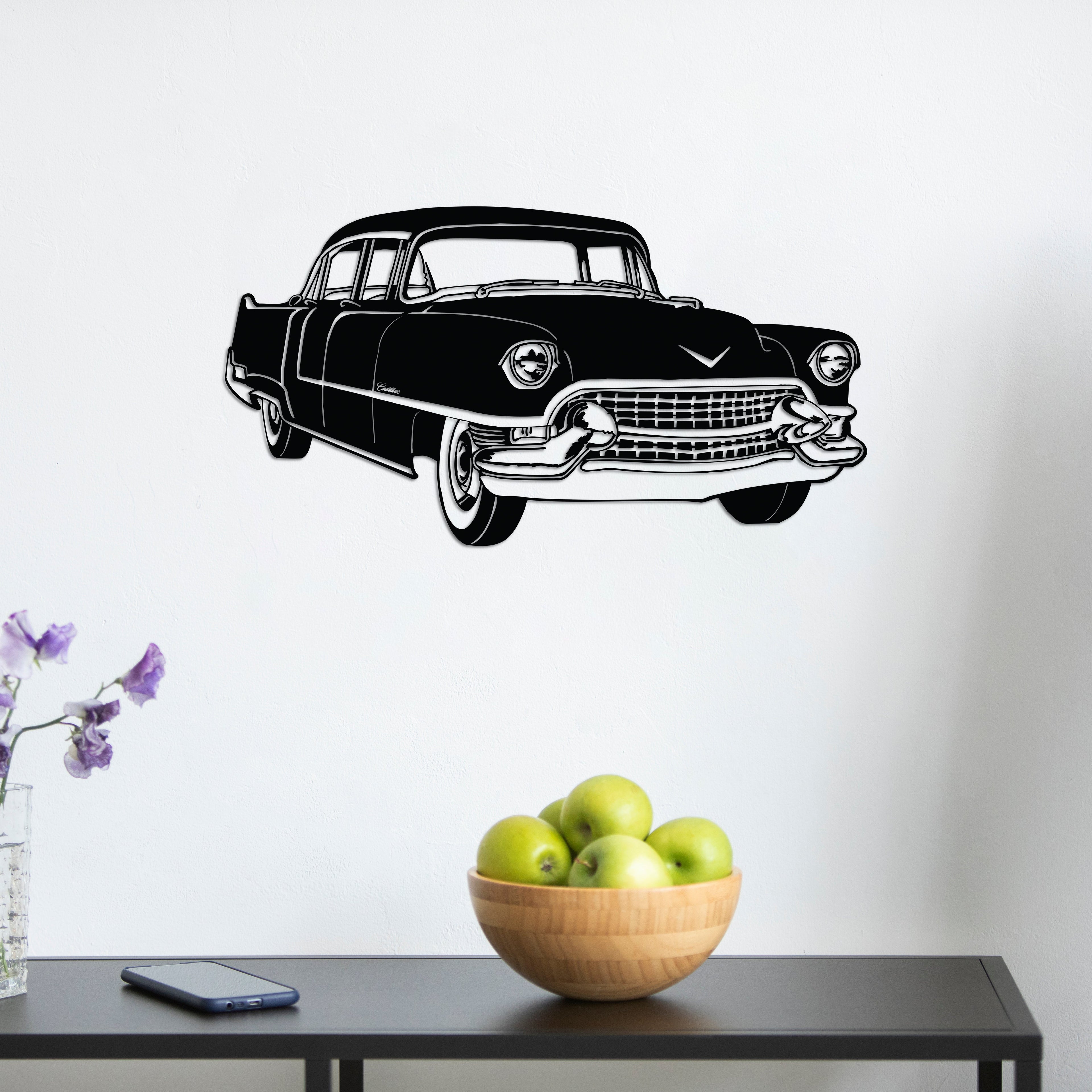 Classic Cadillac Car Metal Wall Art | Vintage Automobile Sculpture
