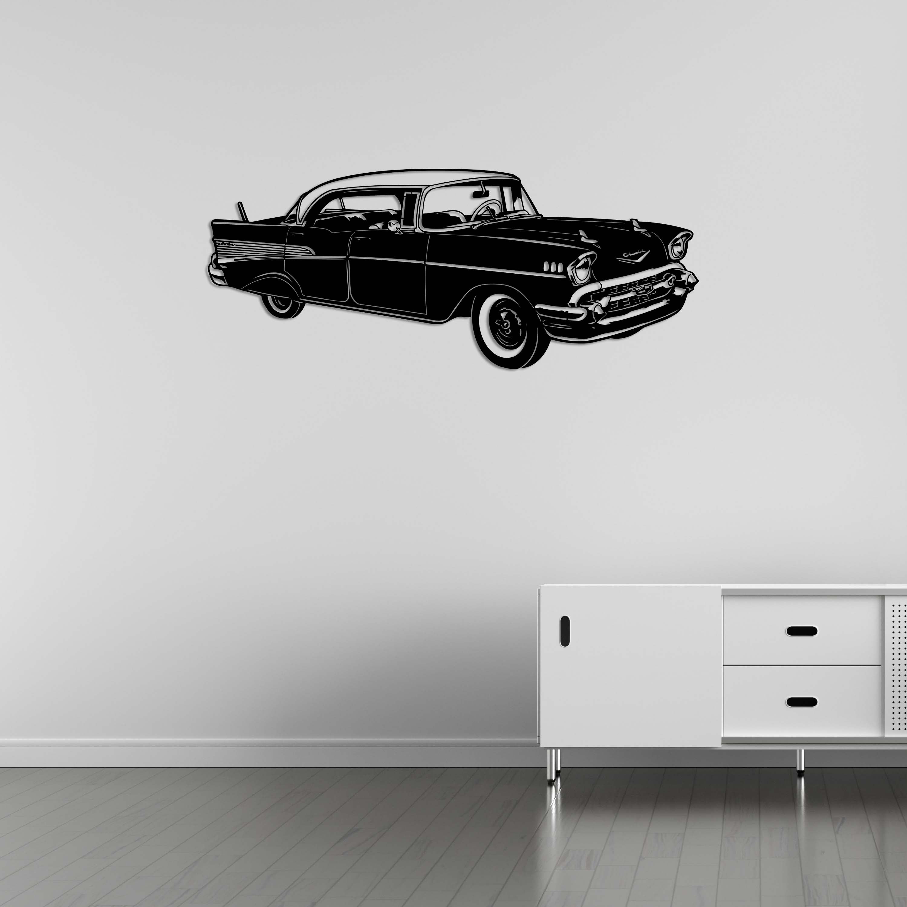 Retro Classic Car Metal Wall Art | Vintage Automobile Sculpture Decor