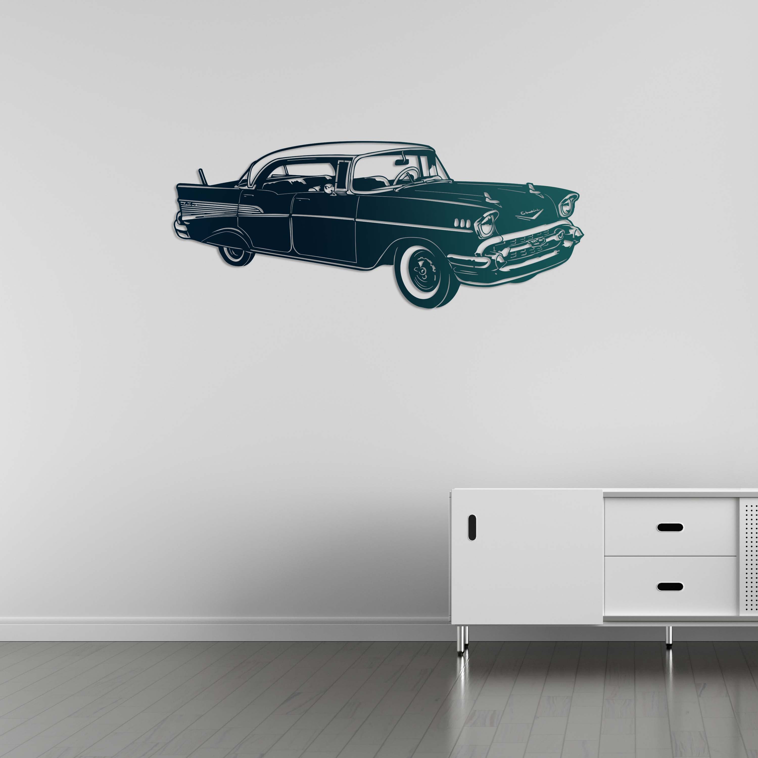 Retro Classic Car Metal Wall Art | Vintage Automobile Sculpture Decor