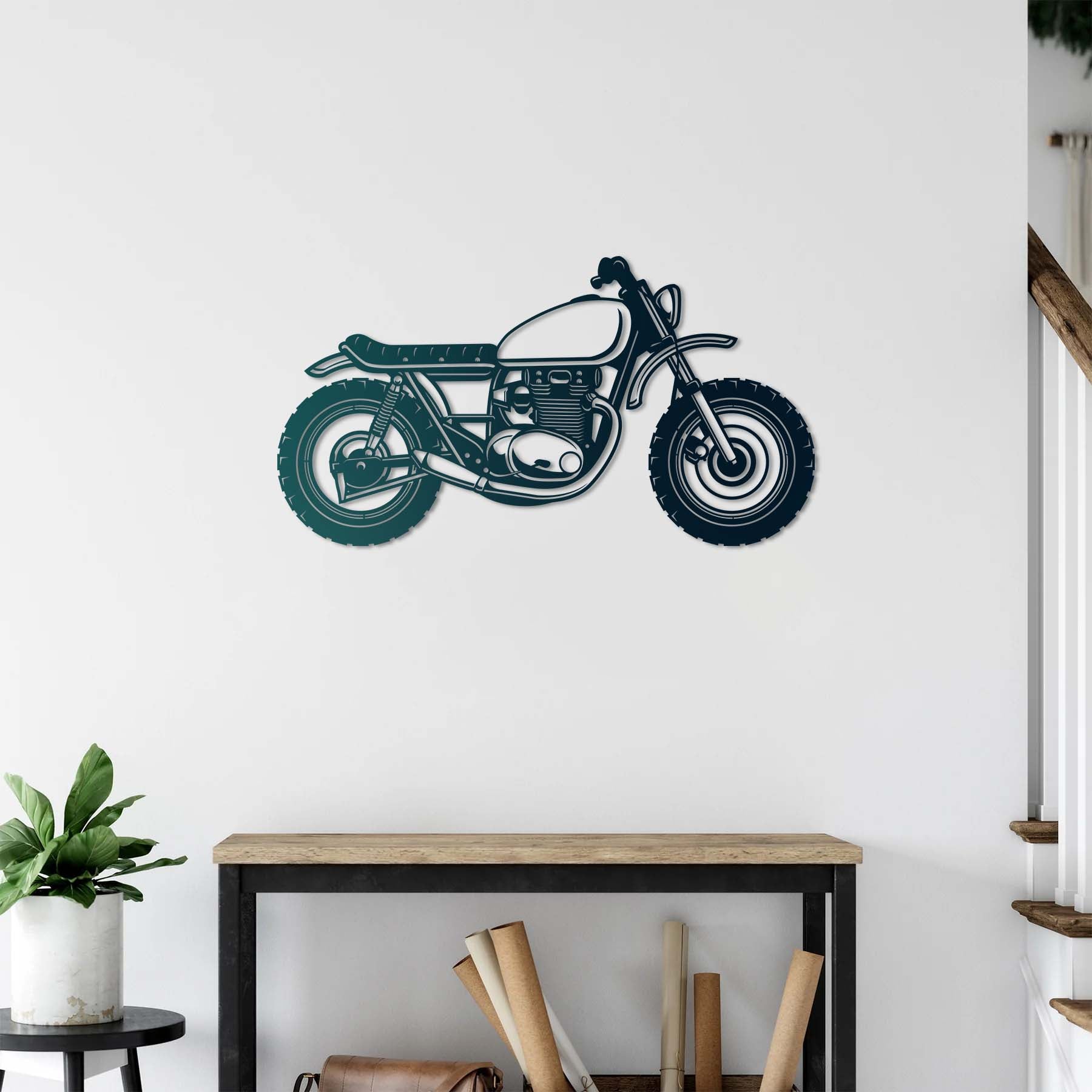 Motocross Passion Metal Wall Art | Motorcycle Decorative Wall Sculpture