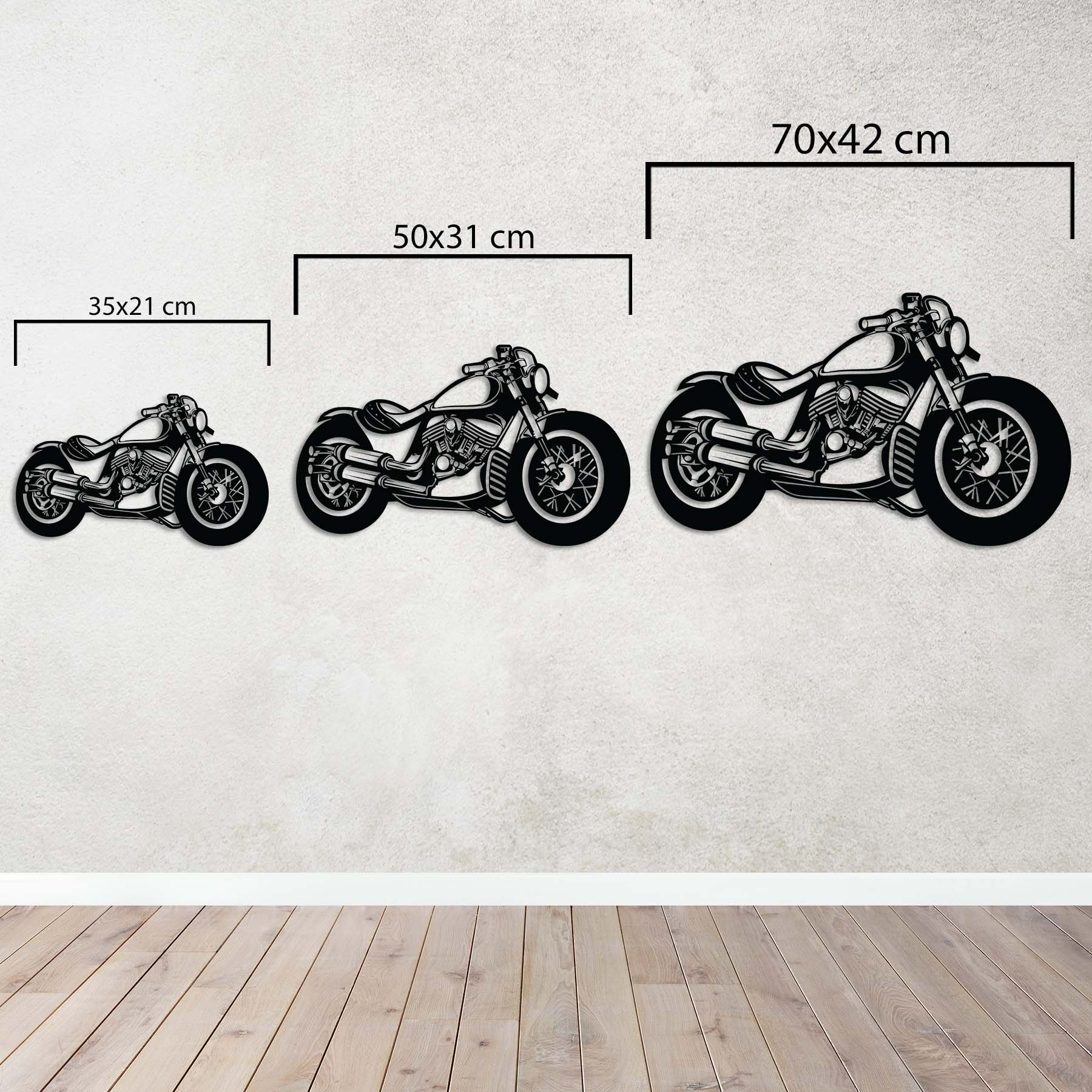 Detailed chopper motorcycle wall decor gift for bike lovers