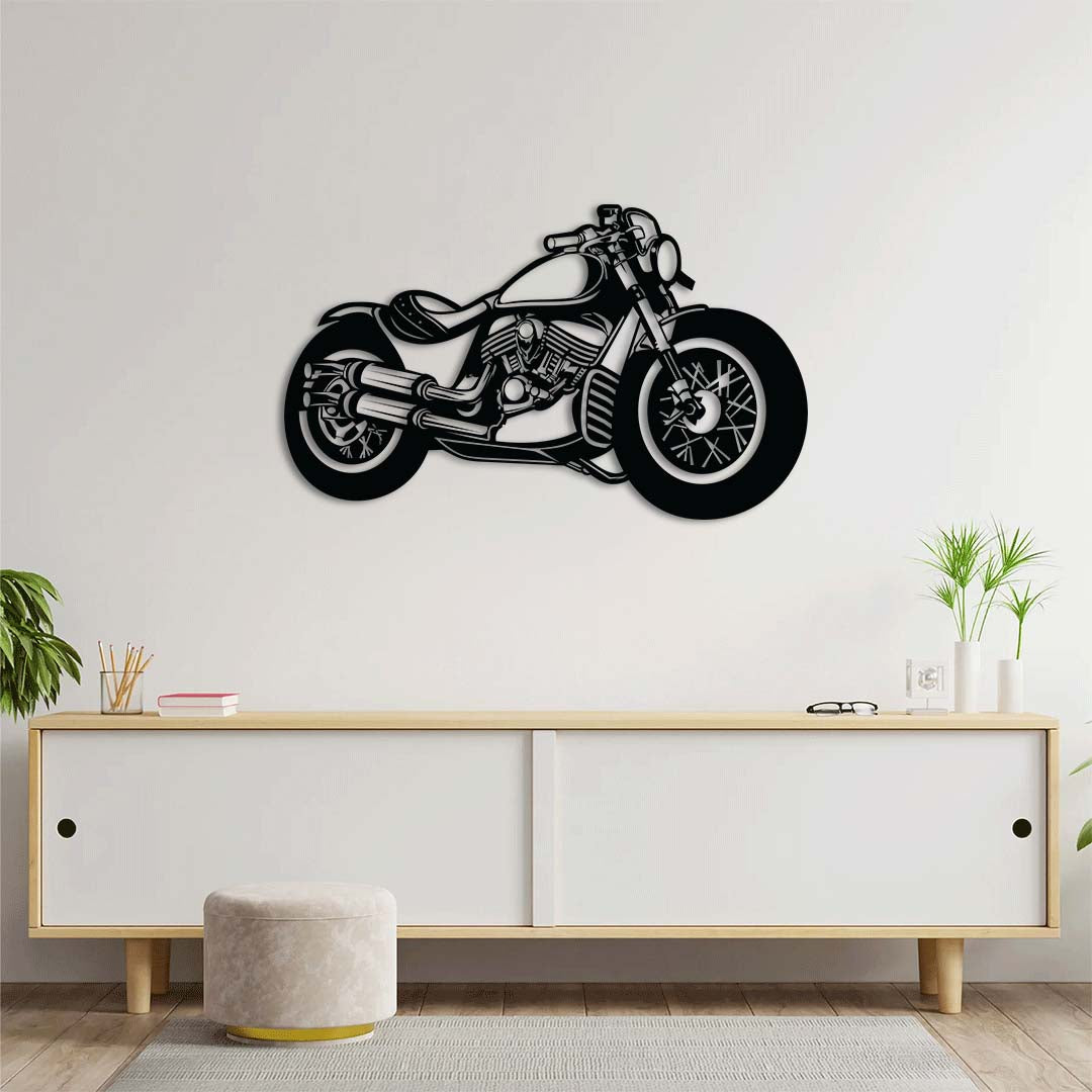 Chopper spirit metal wall art perfect for motorcycle enthusiasts