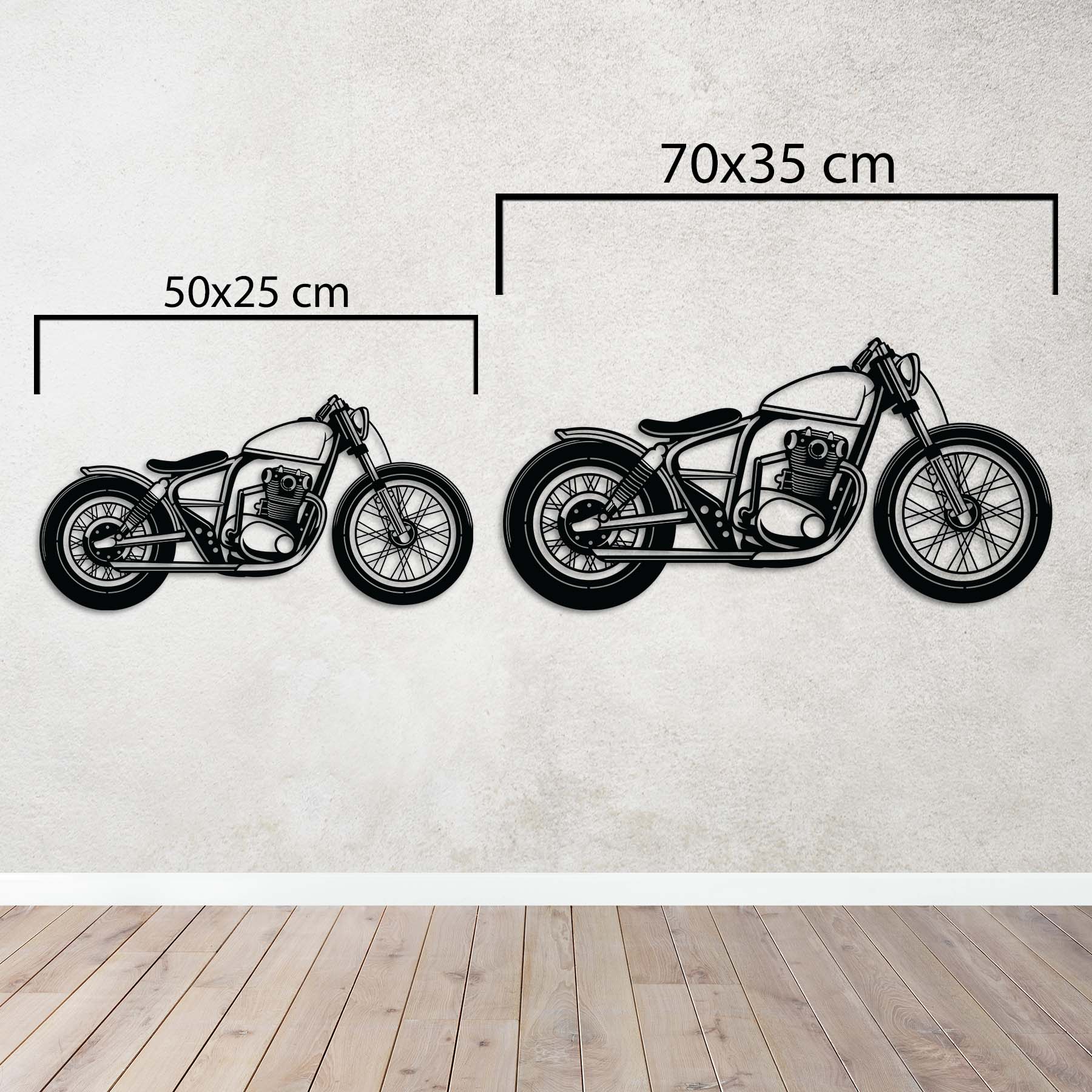 Classic Bobber Motorcycle Metal Wall Art | Vintage Bike Wall Sculpture