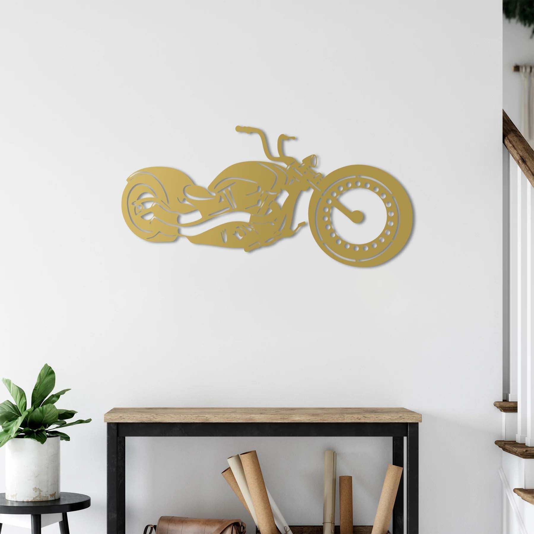 Free Spirit Chopper Motorcycle Metal Wall Art | Biker Wall Sculpture