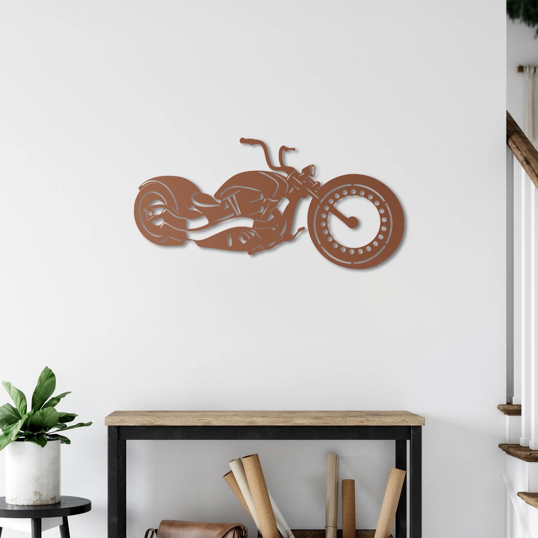 Free Spirit Chopper Motorcycle Metal Wall Art | Biker Wall Sculpture