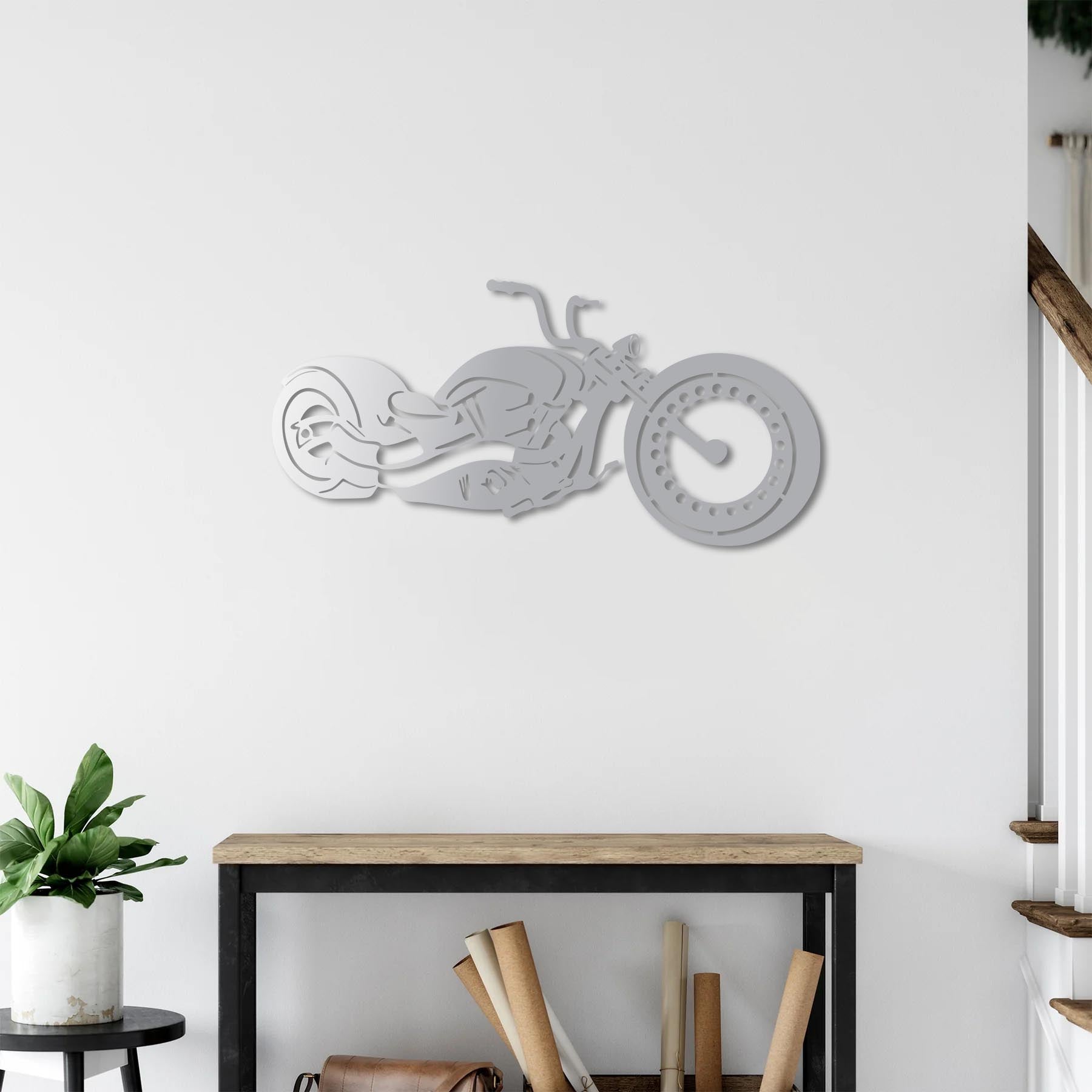 Free Spirit Chopper Motorcycle Metal Wall Art | Biker Wall Sculpture