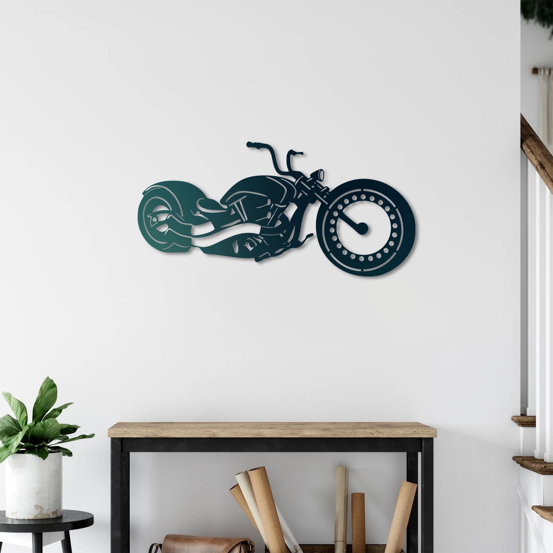 Free Spirit Chopper Motorcycle Metal Wall Art | Biker Wall Sculpture